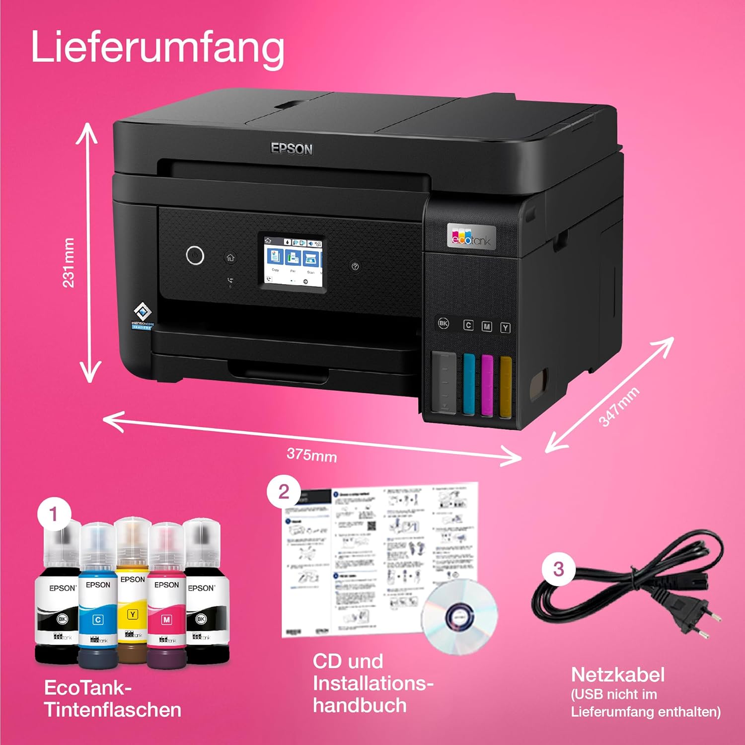 Epson EcoTank ET-4856 A4 Multifunction Wi-Fi Ink Tank Printer with a Included Stock of Inks up to 3 Years