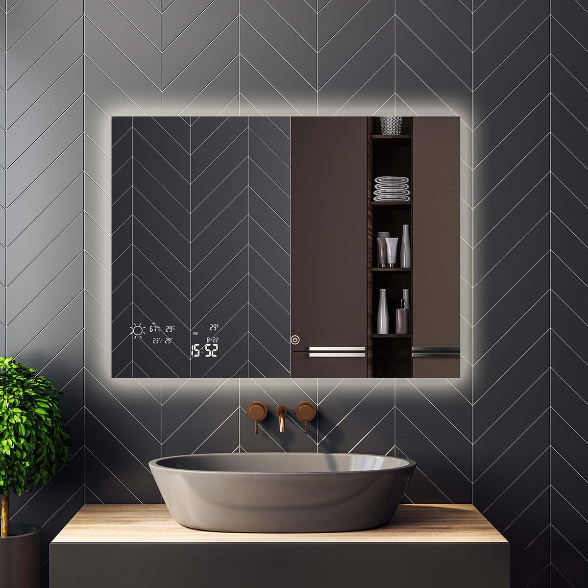 Heidenfeld Infrared Mirror Heater with WiFi