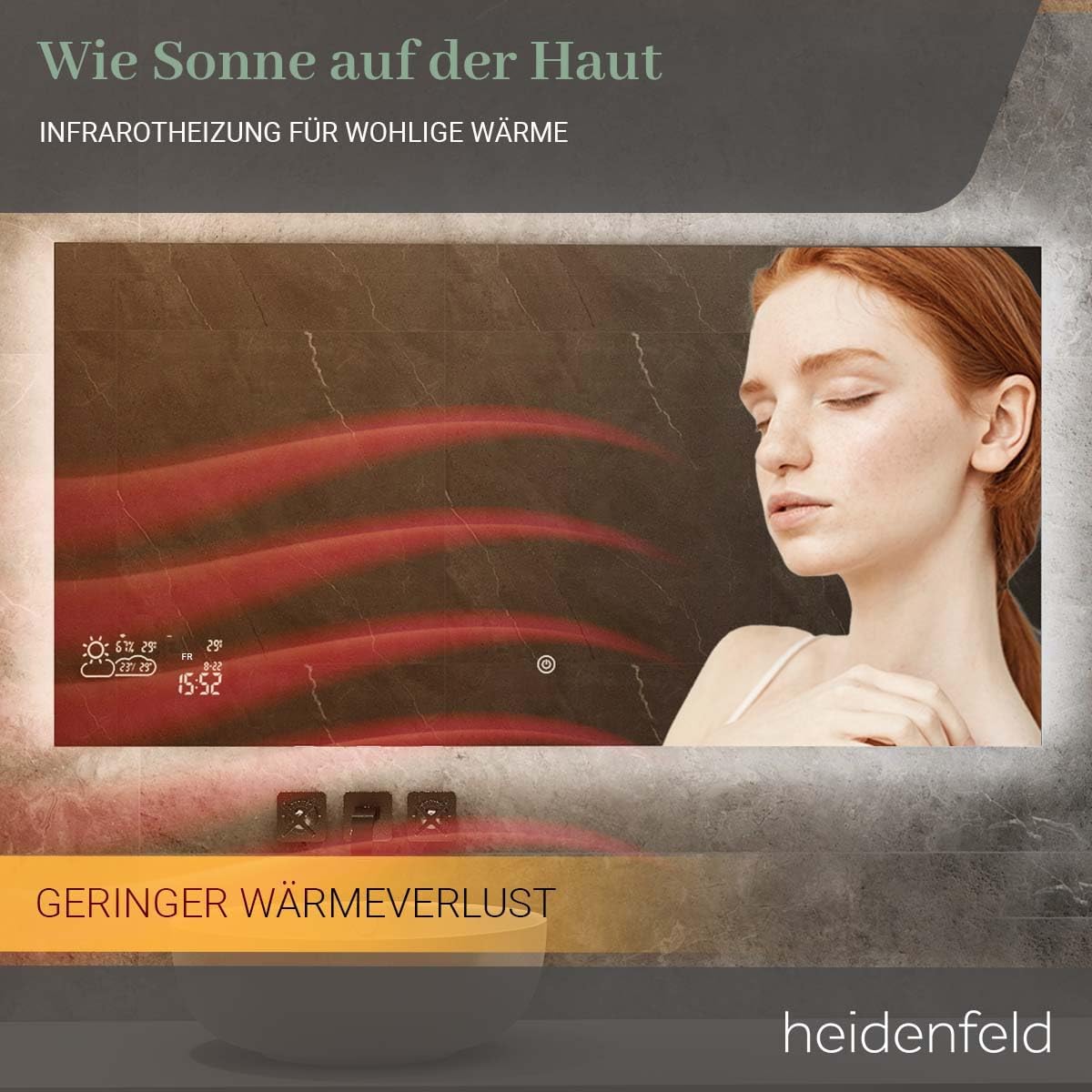 Heidenfeld Infrared Mirror Heater with WiFi