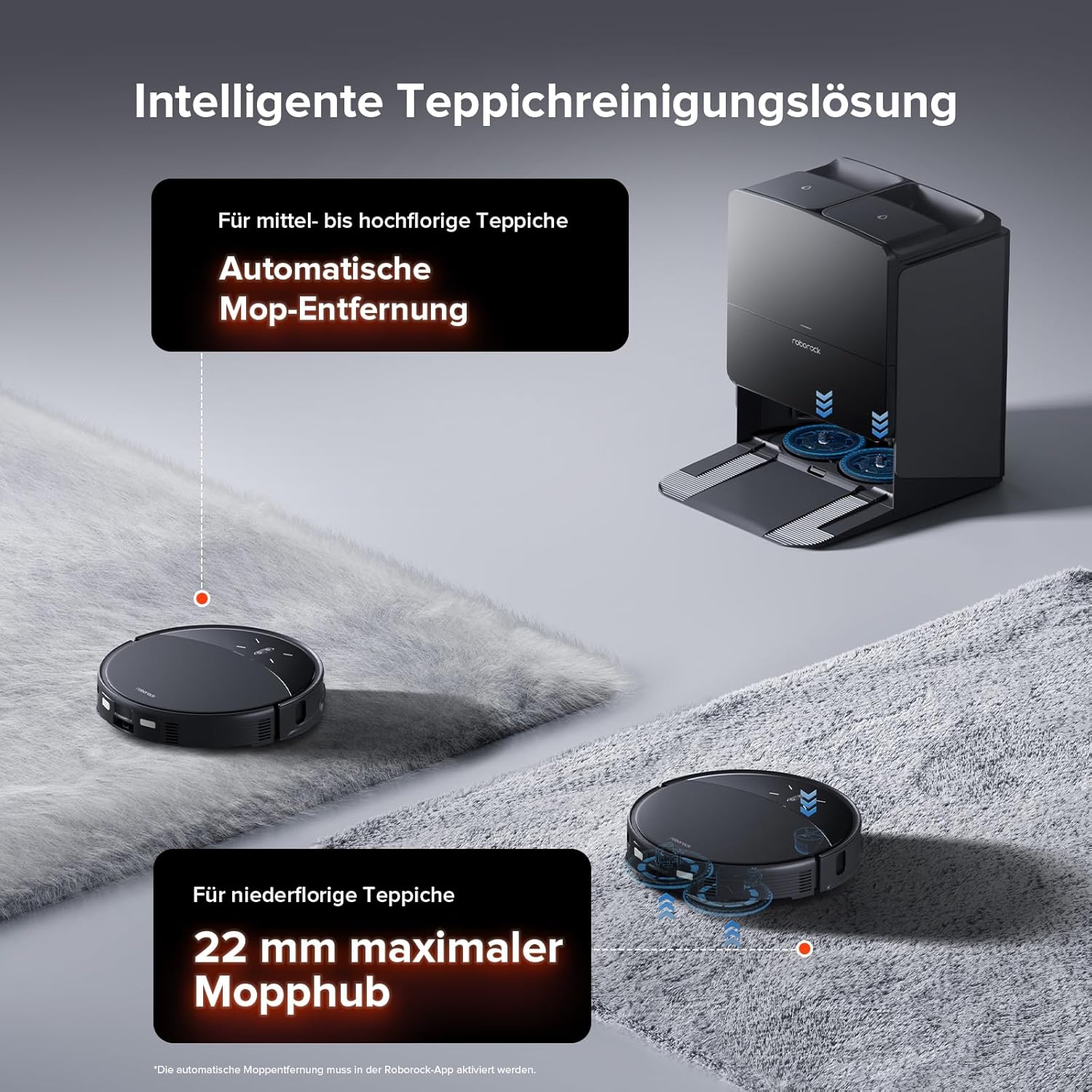 roborock Saros 10R Robot Vacuum Cleaner with Mop Function and Adjustable Mop, 22,000 Pa, 7.98 cm Ultra-Slim Design, StarSight System 2.0, Zero-Tangle System