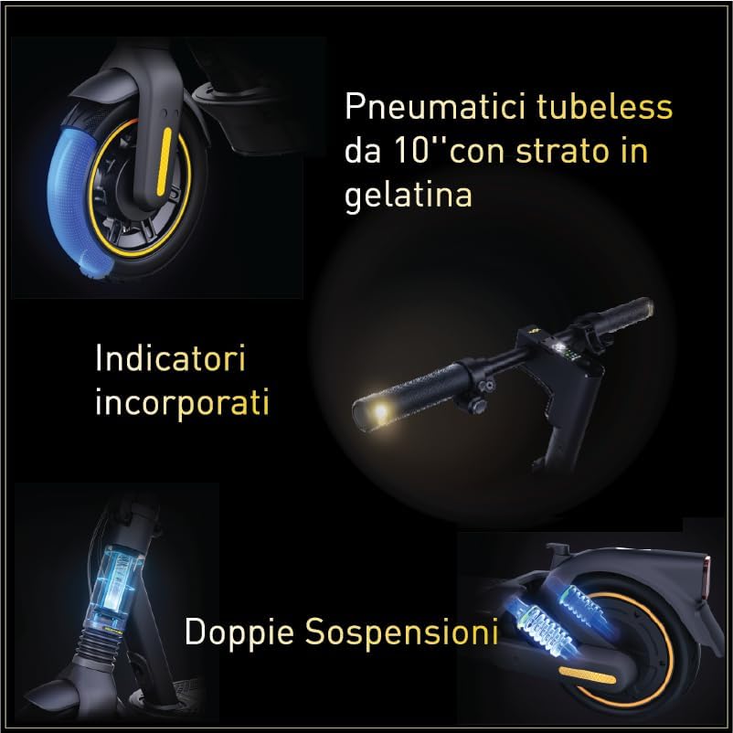 Segway-Ninebot, Electric scooter, MAX G2 E model for adults, maximum speed of 25 km/h, range up to 70 km, hydraulic suspension front and rear spring