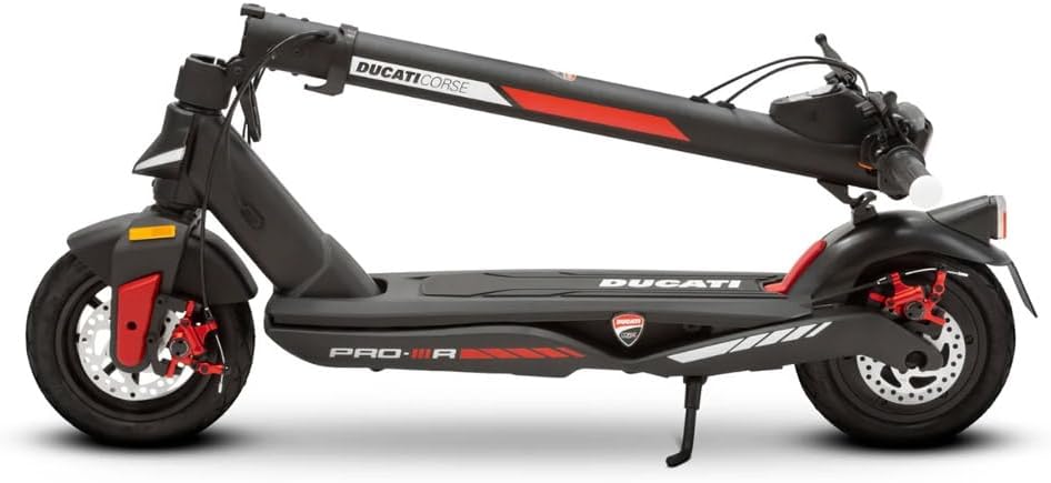 Ducati Racing E-Scooter Pro-III R, Electric Scooter with Integrated Directional Arrows, Pirelli 10 Wheels, Range 50 km, Motor 350 W, Battery 468 WH, Double Disc Brake
