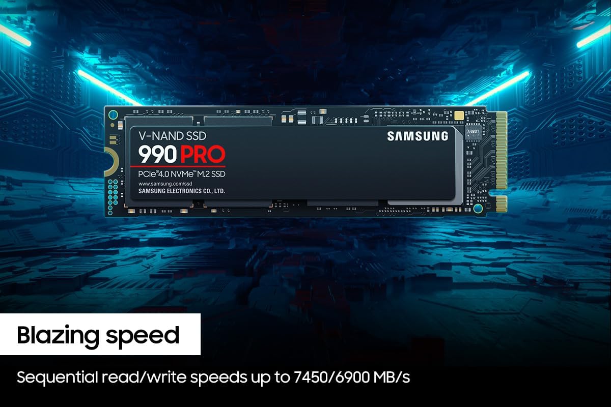 Samsung 990 Pro PCIe 4.0 SSD with Nickel Heatsink Flagship 2TB