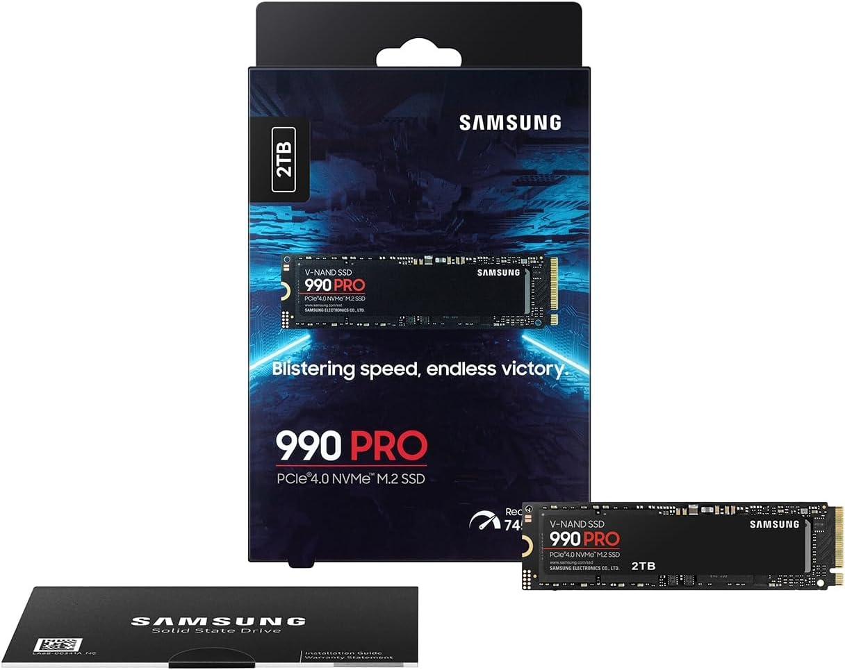 Samsung 990 Pro PCIe 4.0 SSD with Nickel Heatsink Flagship 2TB