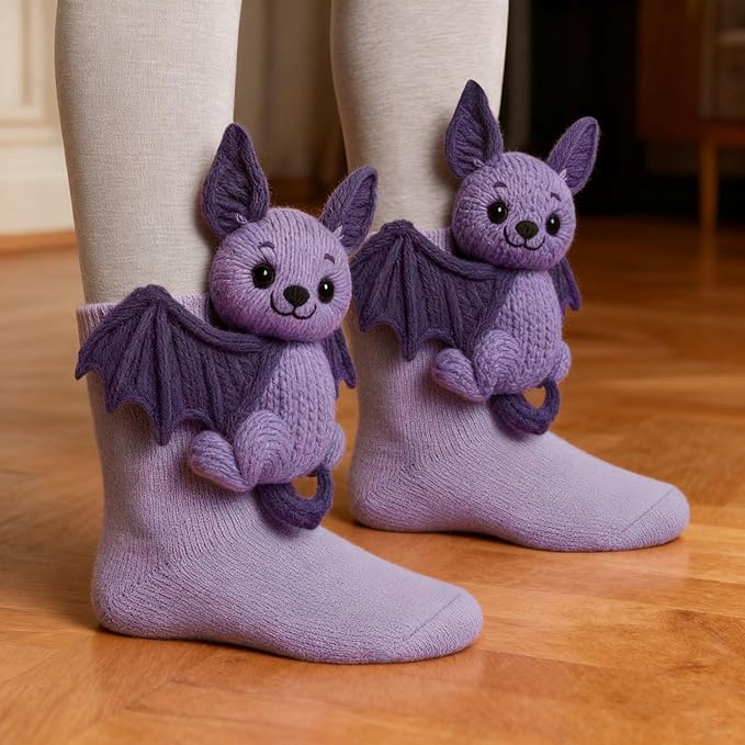 Generisch 3D Knitted Socks with Animals, Animal Socks, Cotton Animal Socks, Sloth Warm Animal Socks, Funny Cuddly Socks