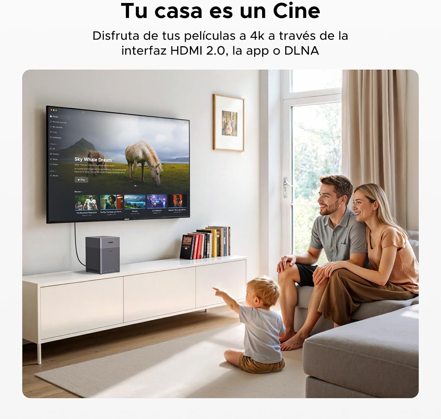 UGREEN NASync DH4300 Plus Desktop NAS 4 Bay, 2.5GB LAN Port, 8GB RAM, NFC One-Touch Connection, AI Family/Baby Album, Personal Cloud Home/Office (No Disks)