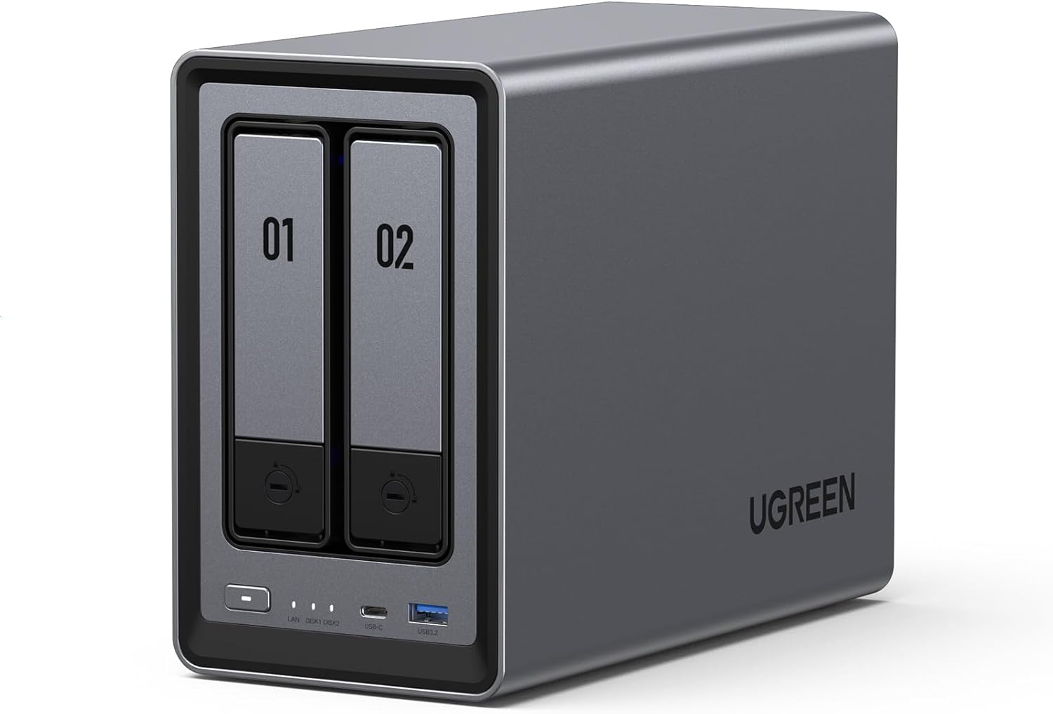 UGREEN NASync DXP2800 2 Bay Desktop NAS Quad-Core Intel N100 CPU, 8GB DDR5 RAM, 2.5GbE Enthernet, 2 x M.2 NVMe Slots, 4K HDMI, Networked Storage (No Disk)