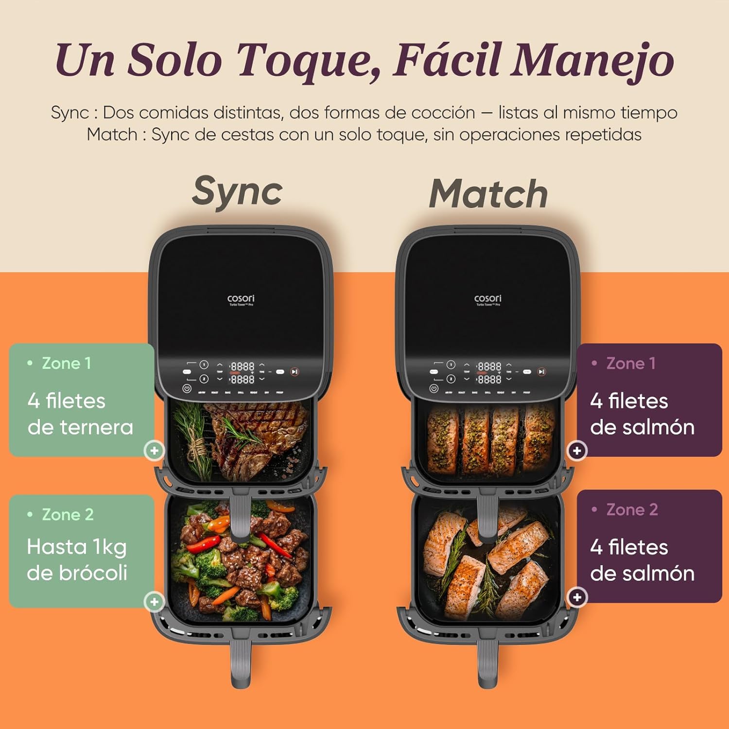 Cosori Turbo Tower Pro Air Fryer: Dual Basket, 10.8L Capacity, Dual Blaze Tech