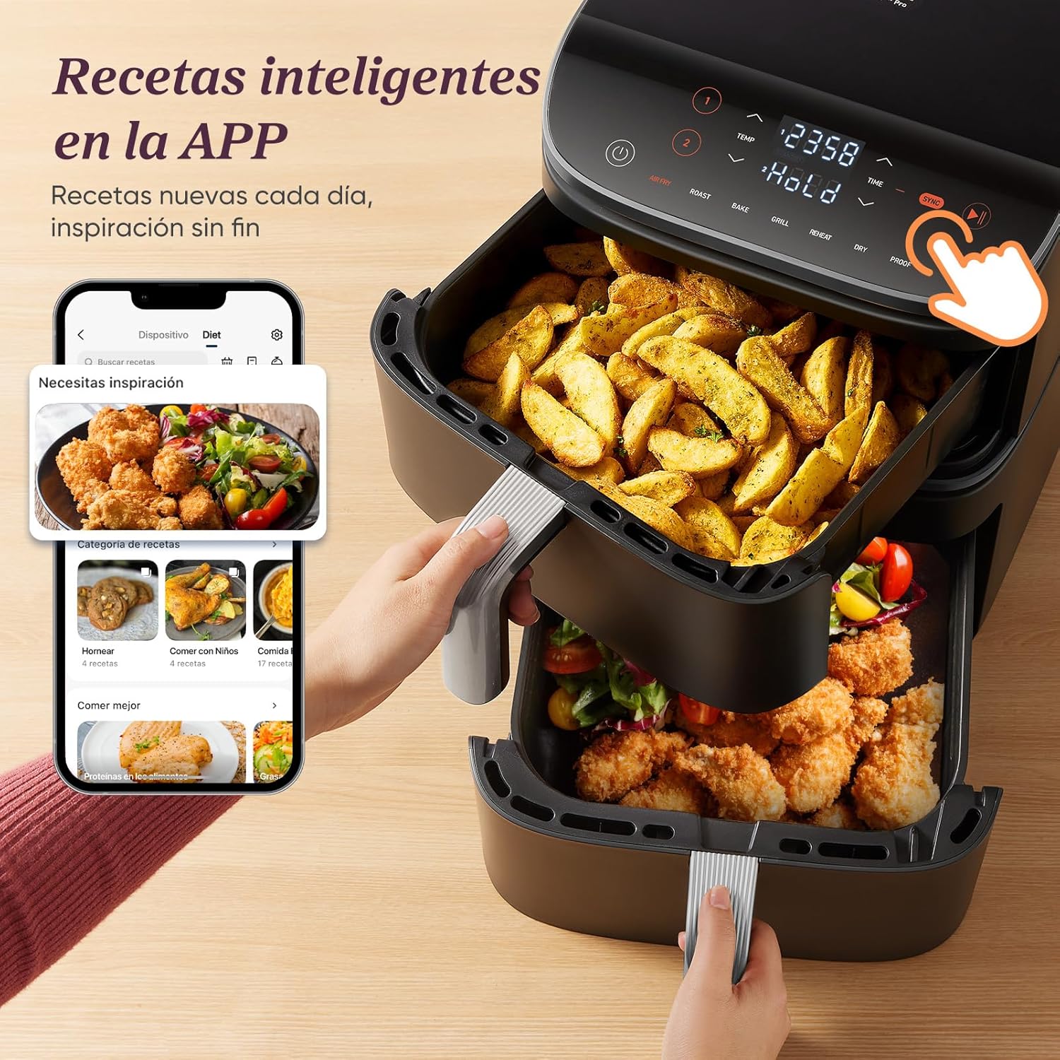 Cosori Turbo Tower Pro Air Fryer: Dual Basket, 10.8L Capacity, Dual Blaze Tech