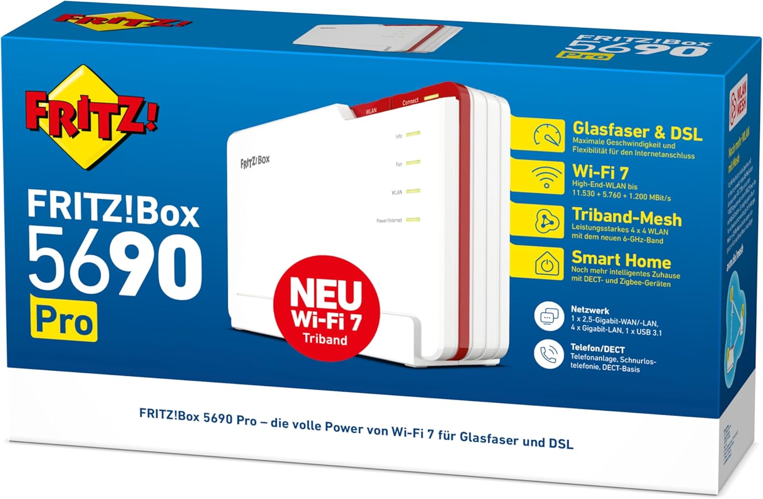 German FRITZ!Box 5690 Pro – Wi-Fi 7 Tri-Band 18.5Gbps Fibre/DSL Router