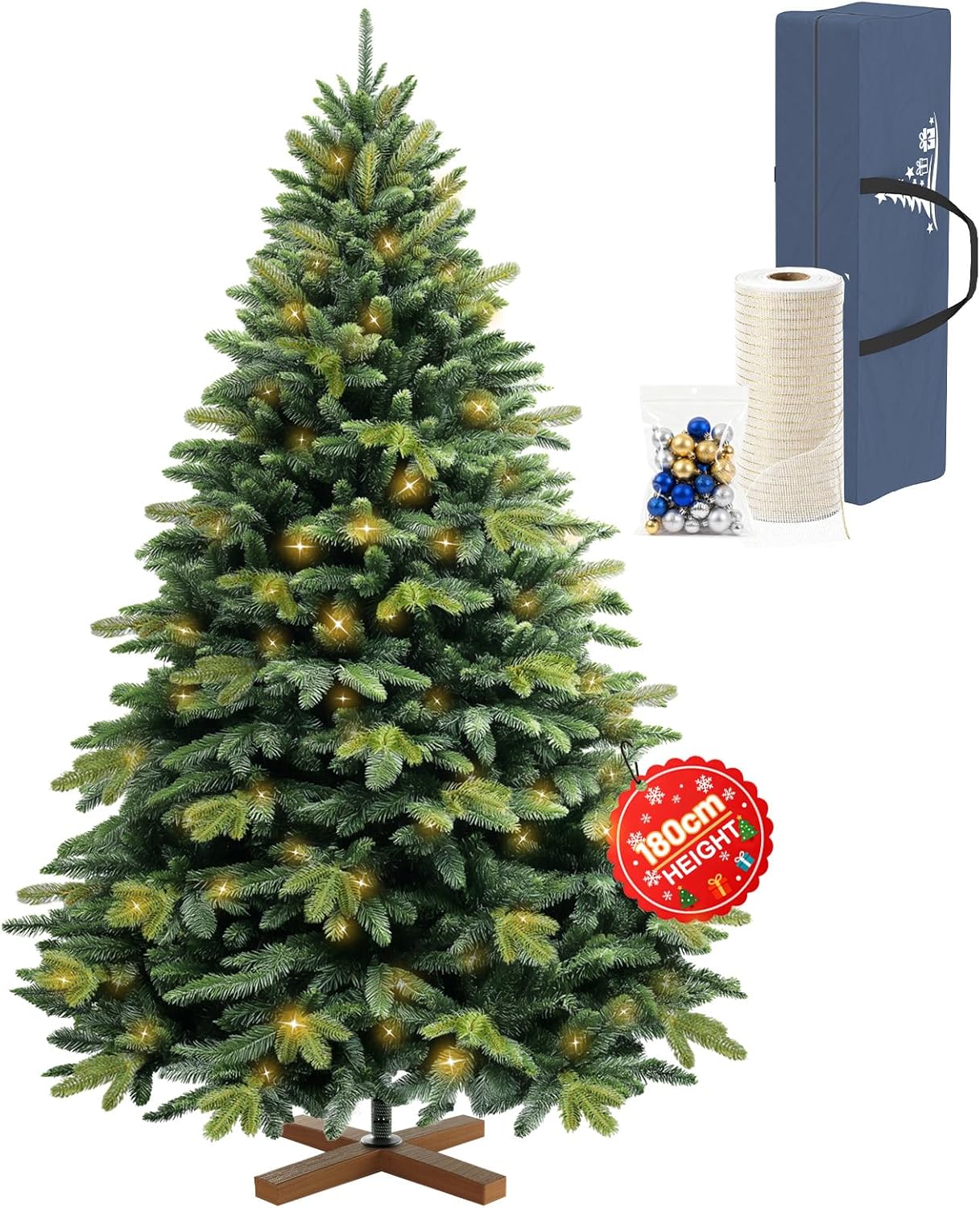 Artificial Snow-Flocked Christmas Tree with Stand, Easy Assembly