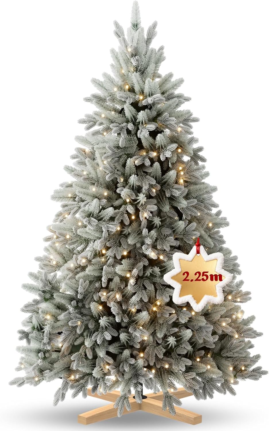 Artificial Snow-Flocked Christmas Tree with Stand, Easy Assembly