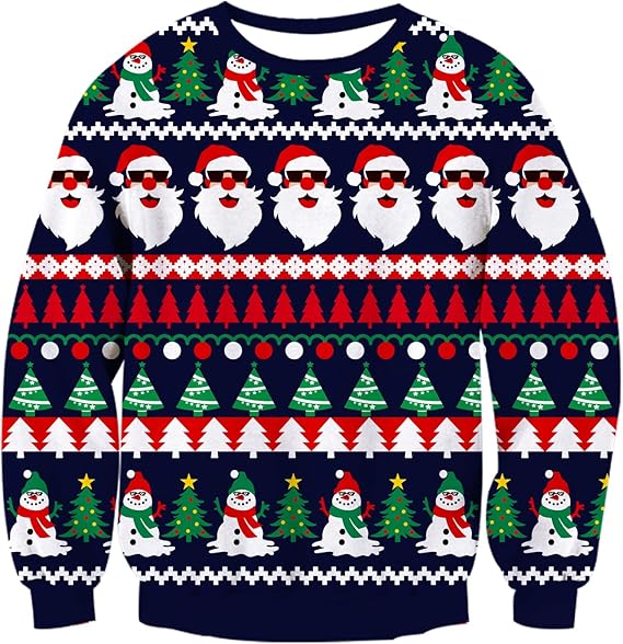 Belovecol Unisex Christmas Jumper, LED Ugly Christmas Sweater, Long-Sleeved Knitted Jumper