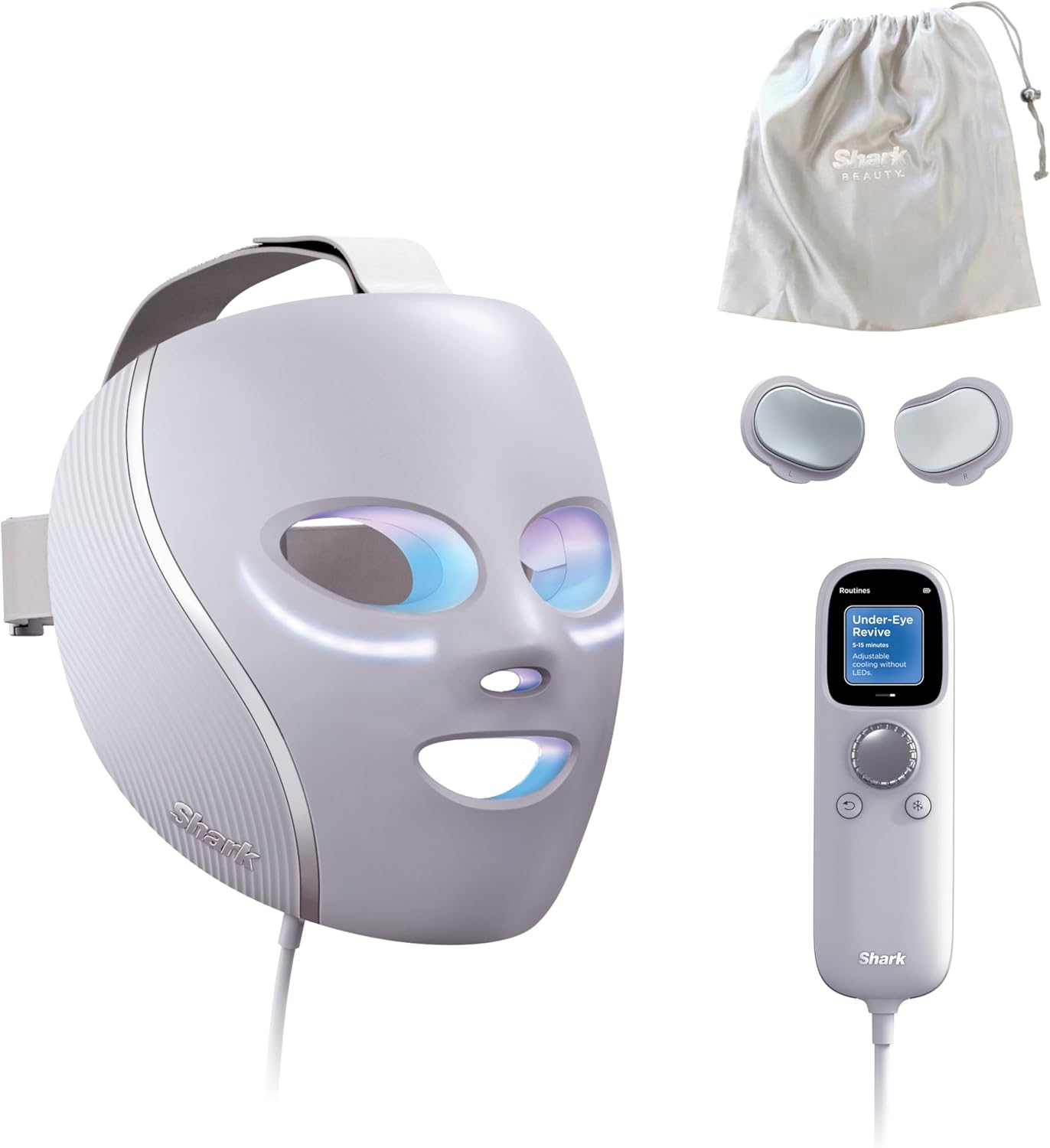 Shark CryoGlow LED Facial Mask - Lilac (Red/Blue/Infrared Light, USB-C, Remote Control)