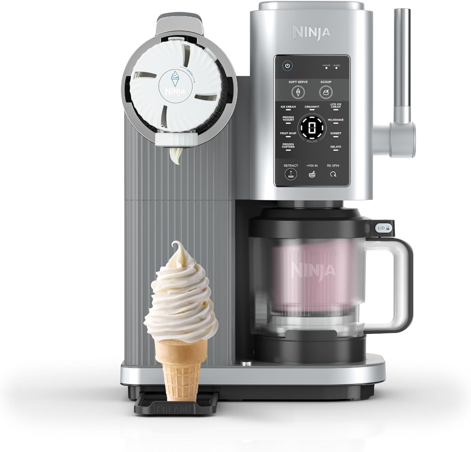 Ninja CREAMi Ice Cream Maker Platinum Grey - 2 Jars, 13 Modes, Gelato & Sorbet Functions