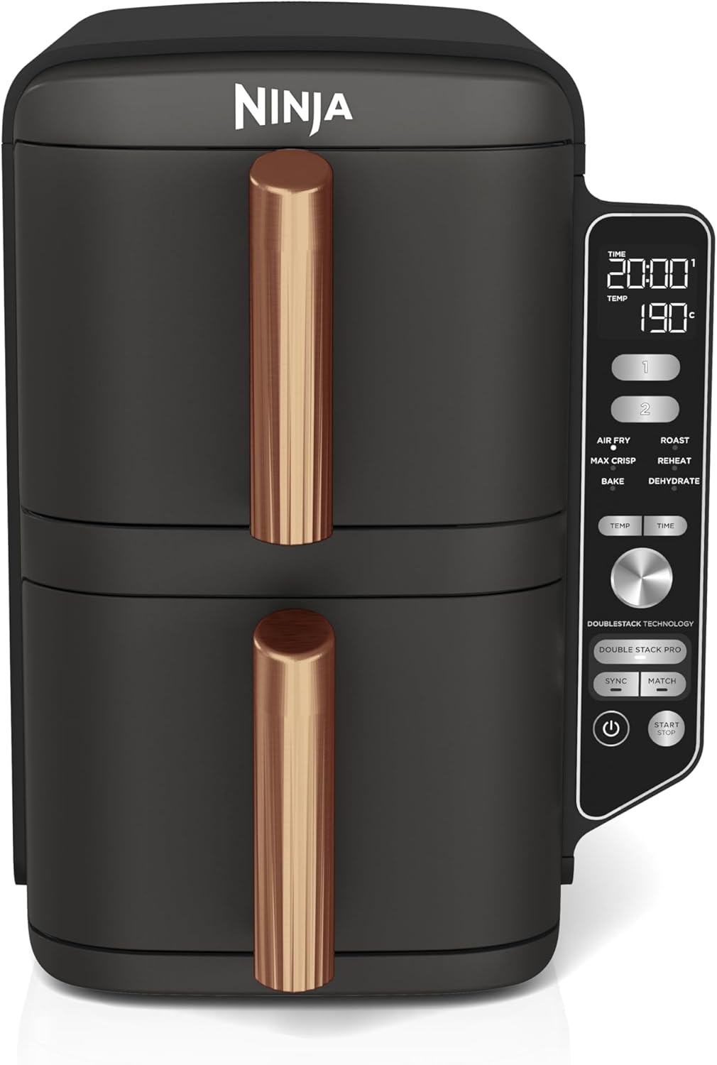 Ninja Double Stack XL Air Fryer Black/Copper - 9.5L Capacity, 2 Drawers, 6 Functions
