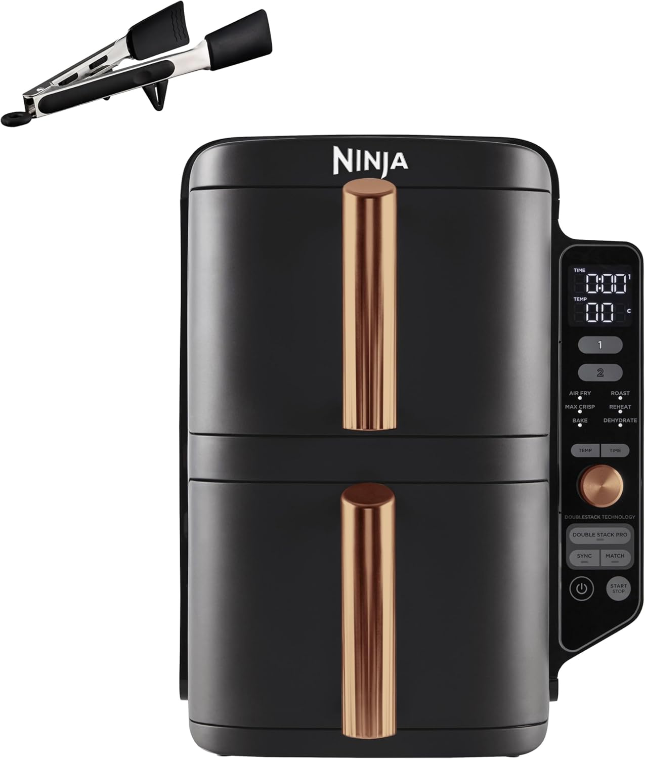Ninja Double Stack XL Air Fryer Black/Copper - 9.5L Capacity, 2 Drawers, 6 Functions