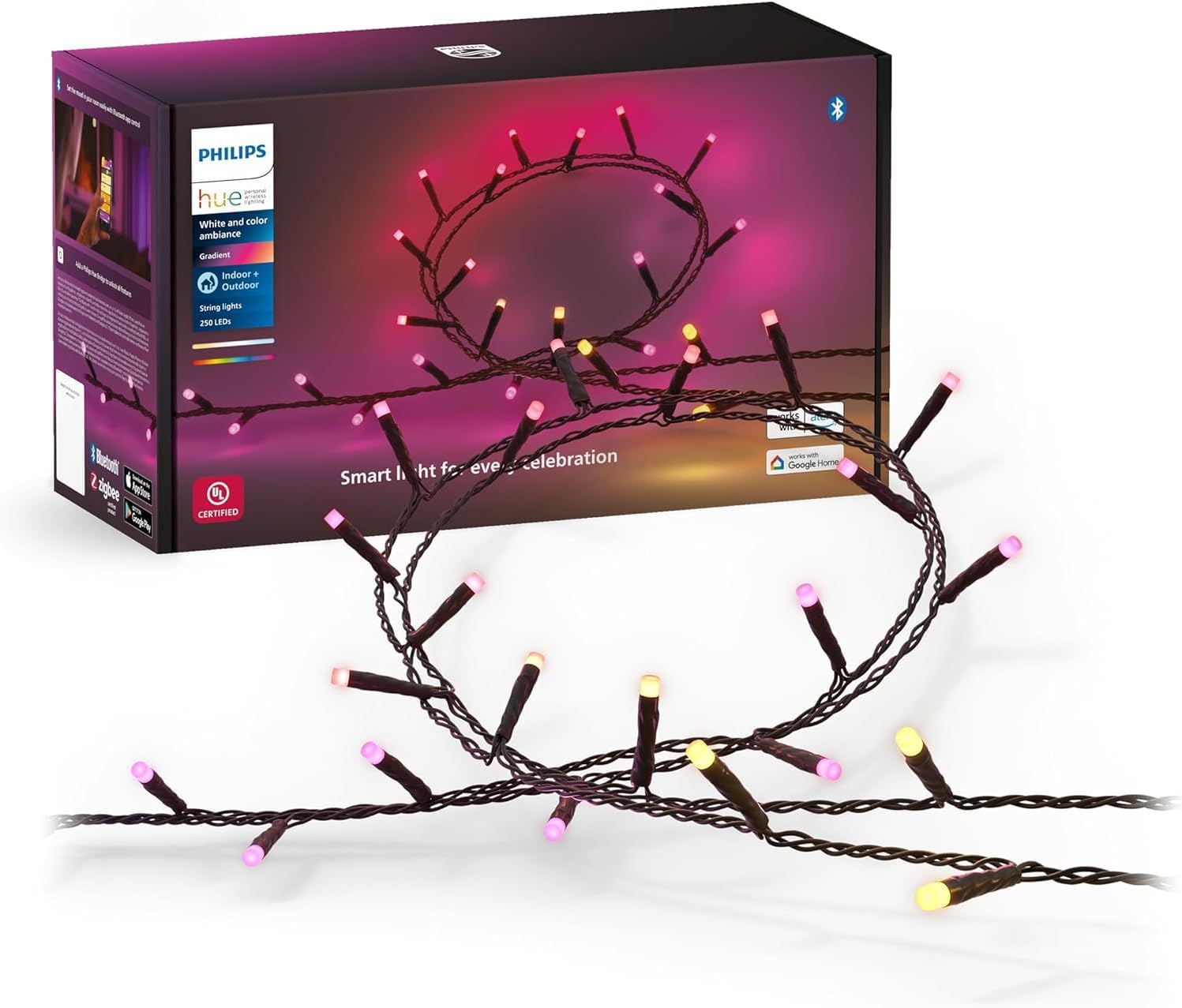 Philips Hue Festavia String Lights 20M, 250 LED's, Fairy Lights, Indoor Lighting
