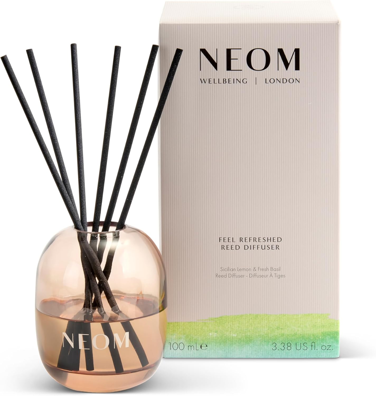 NEOM Sicilian Lemon & Basil Reed Diffuser | 100% Natural, 12-Week Lasting