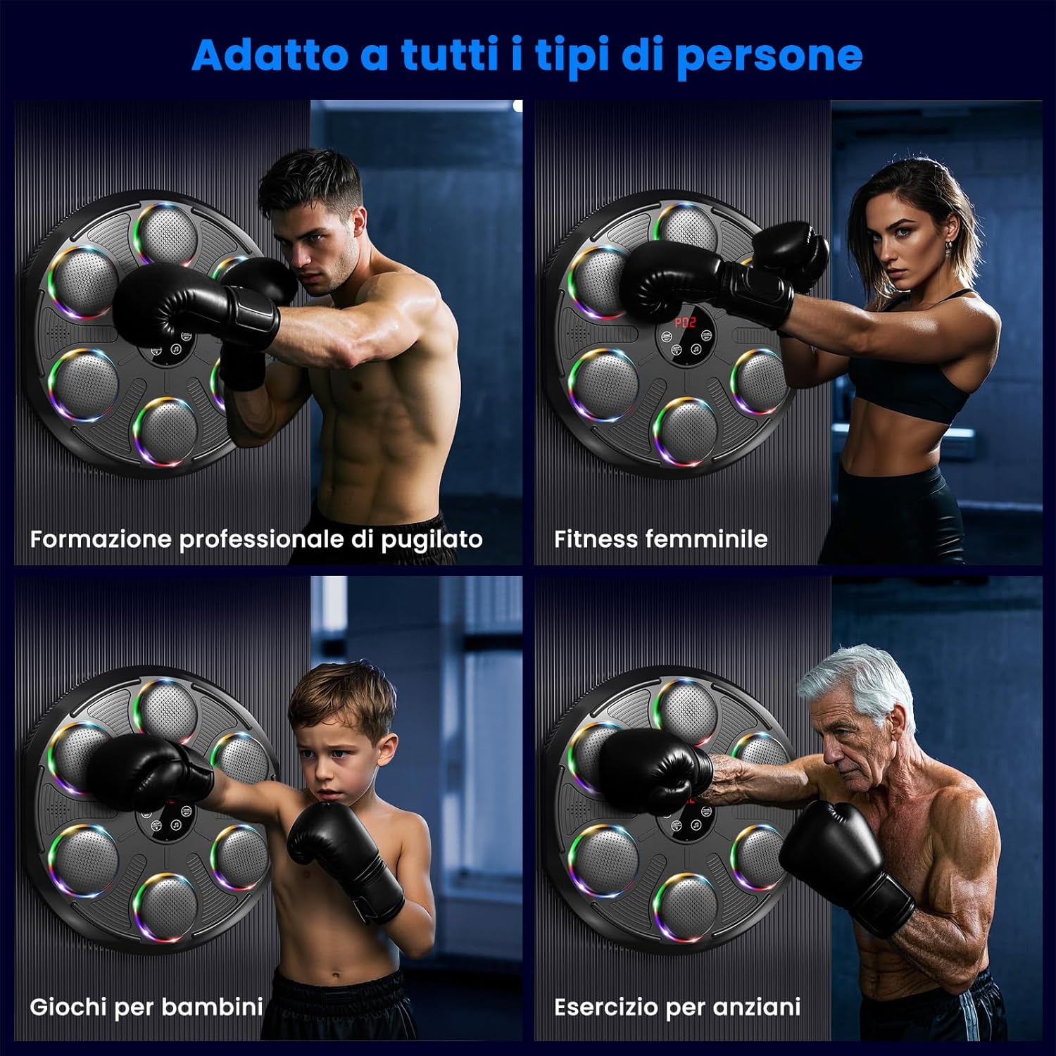 Boxing Machine with LED & Bluetooth | Wall-Mounted Punching Target for Adults & Kids