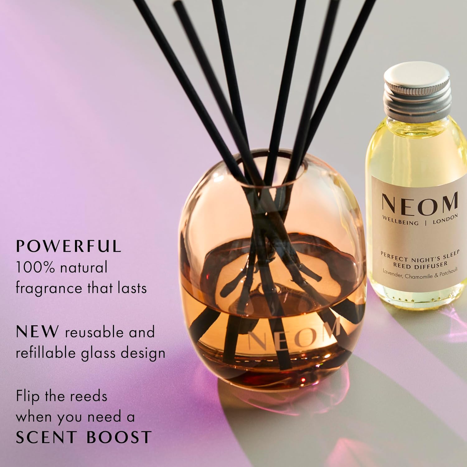 NEOM Sicilian Lemon & Basil Reed Diffuser | 100% Natural, 12-Week Lasting