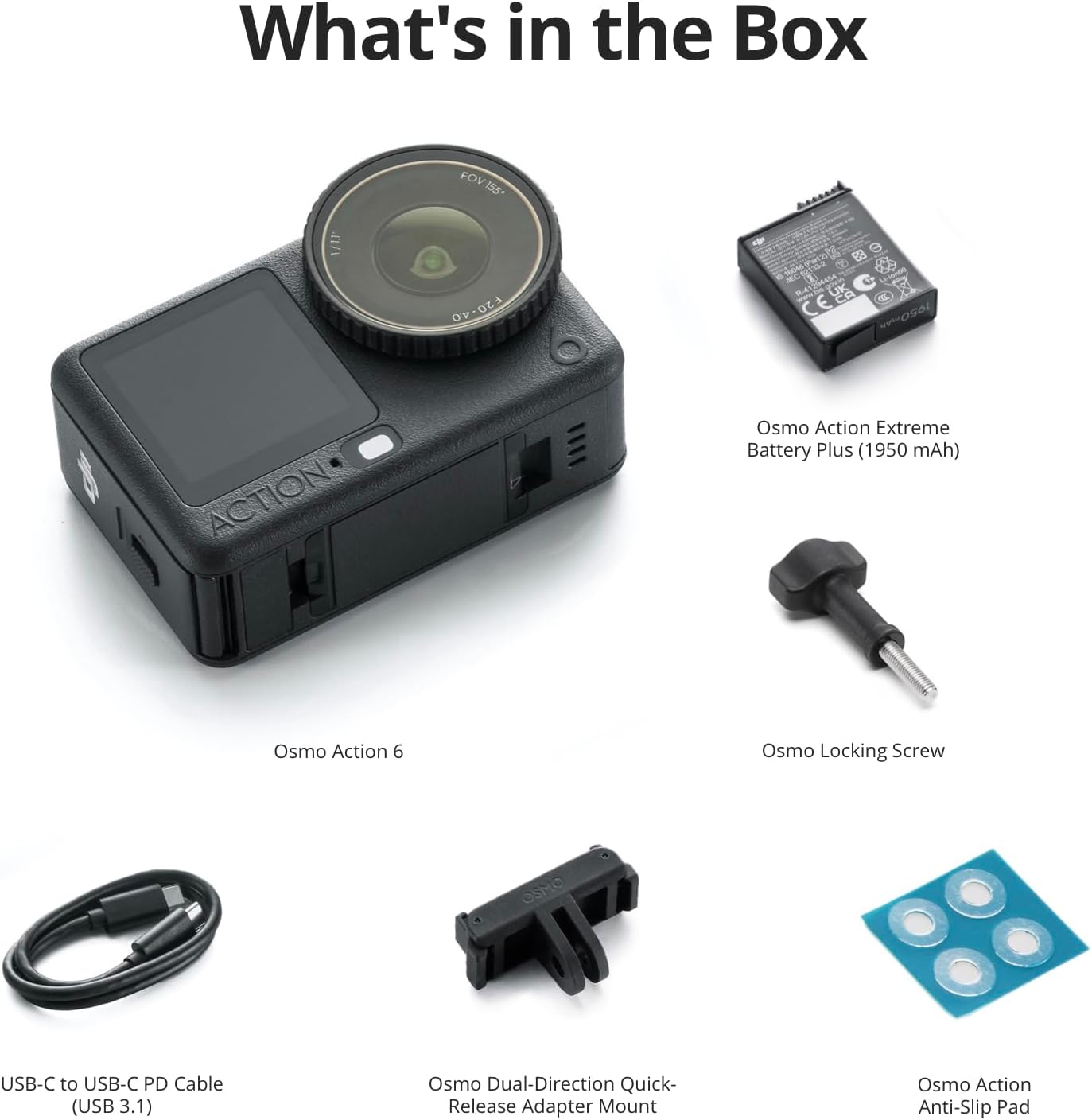 DJI Osmo Action 6 Essential Combo - 4K Action Camera with 4hr Battery & Cold-Resistant Design