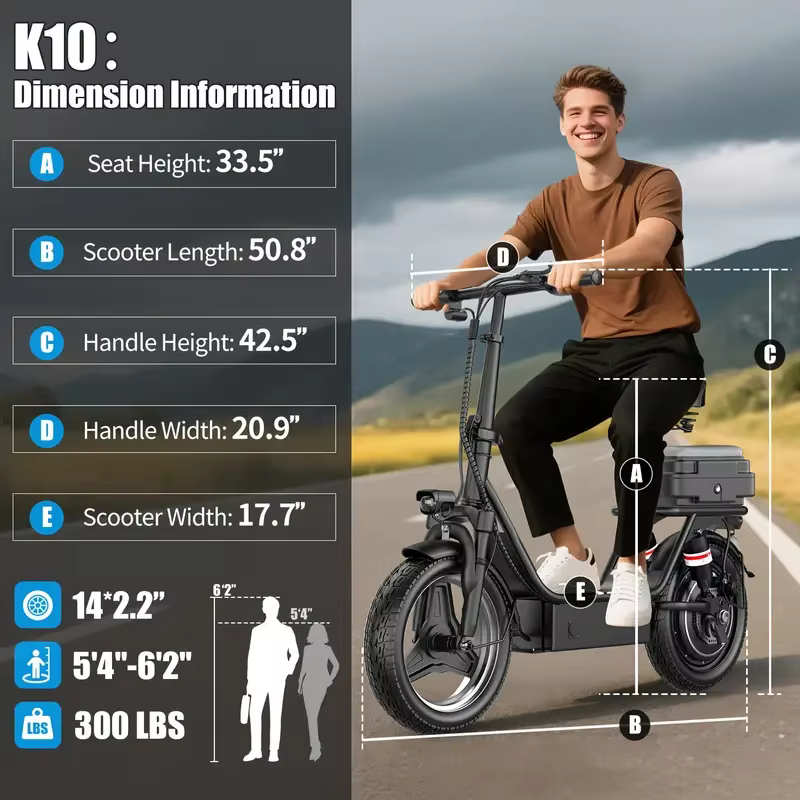 Folding electric scooter with trunk