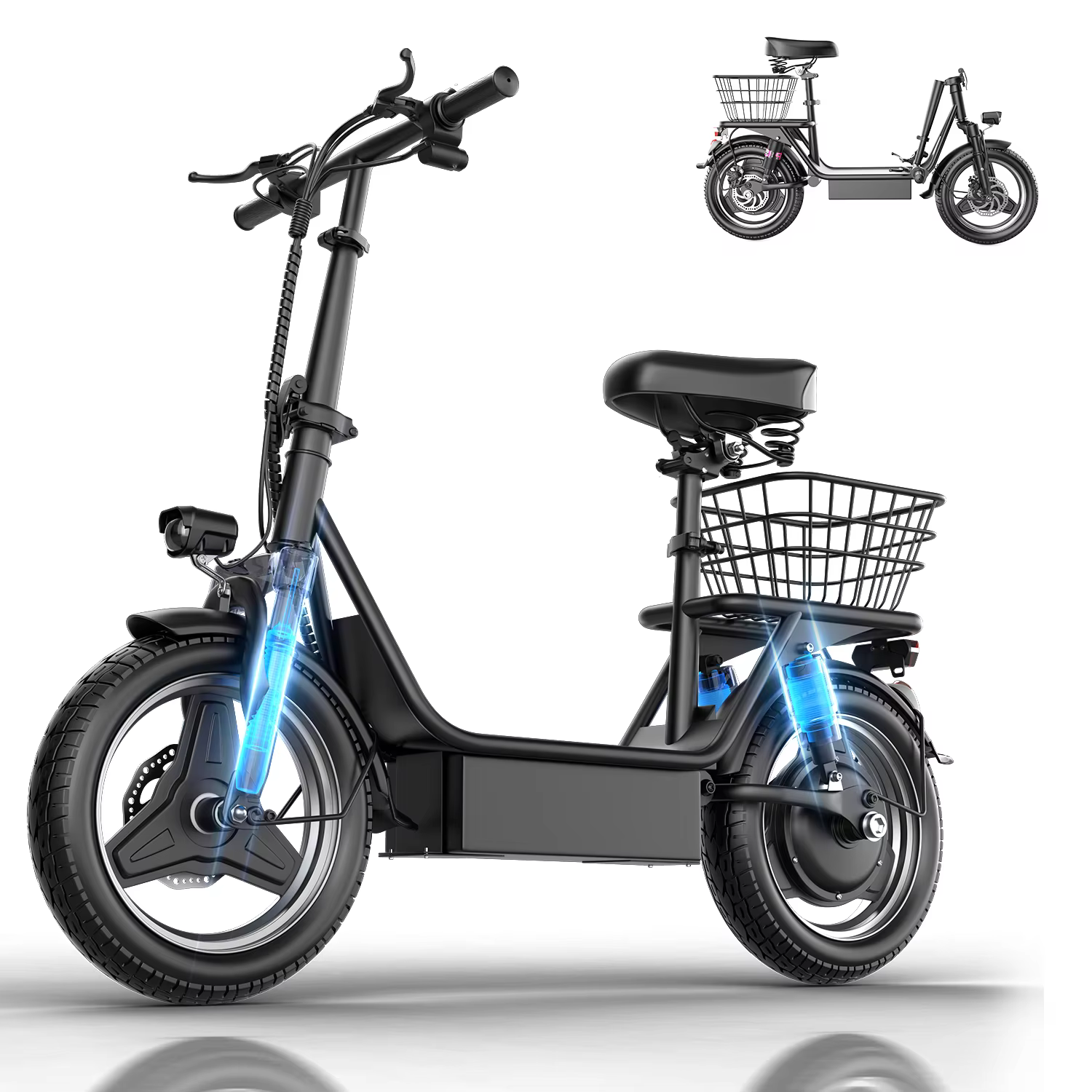 Electric Scooter with Basket for Adults