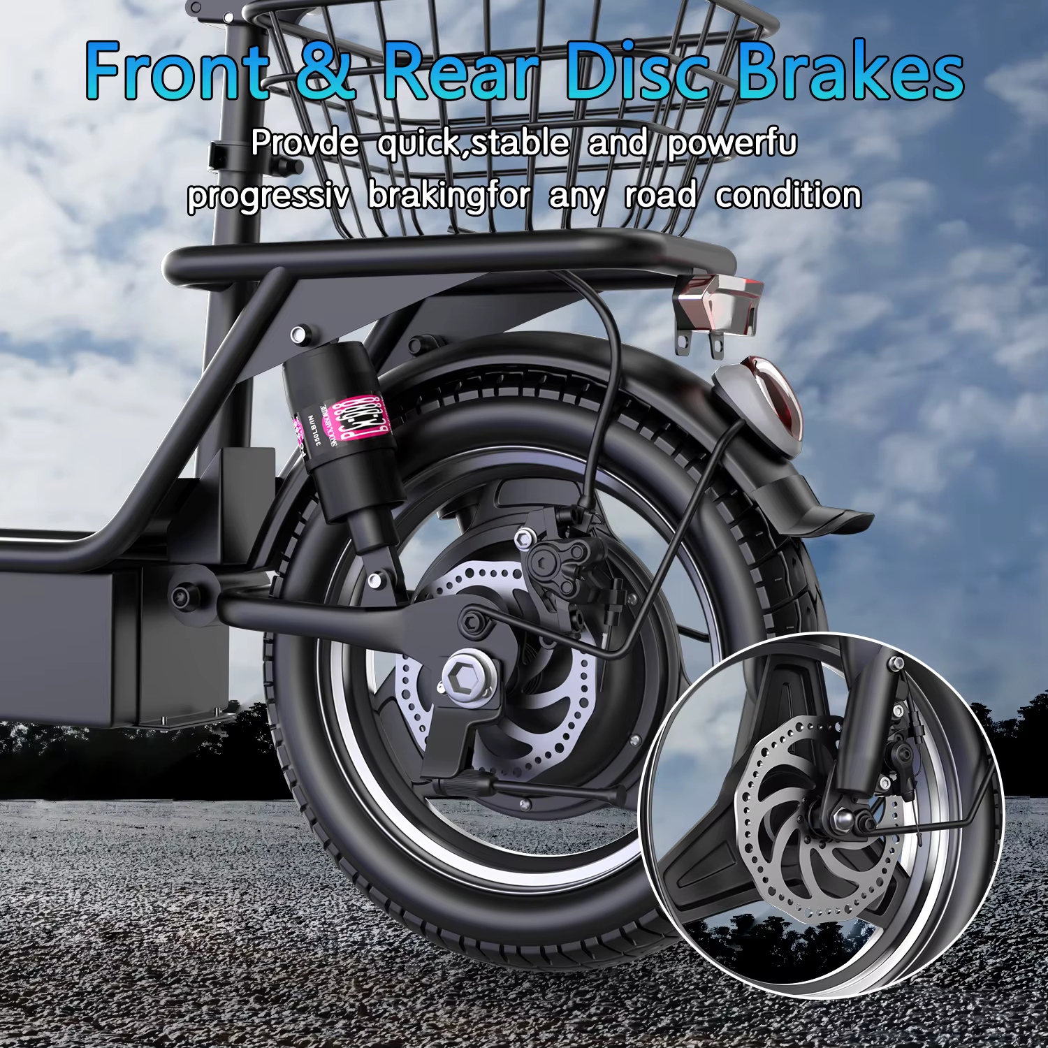 Electric Scooter with Basket for Adults