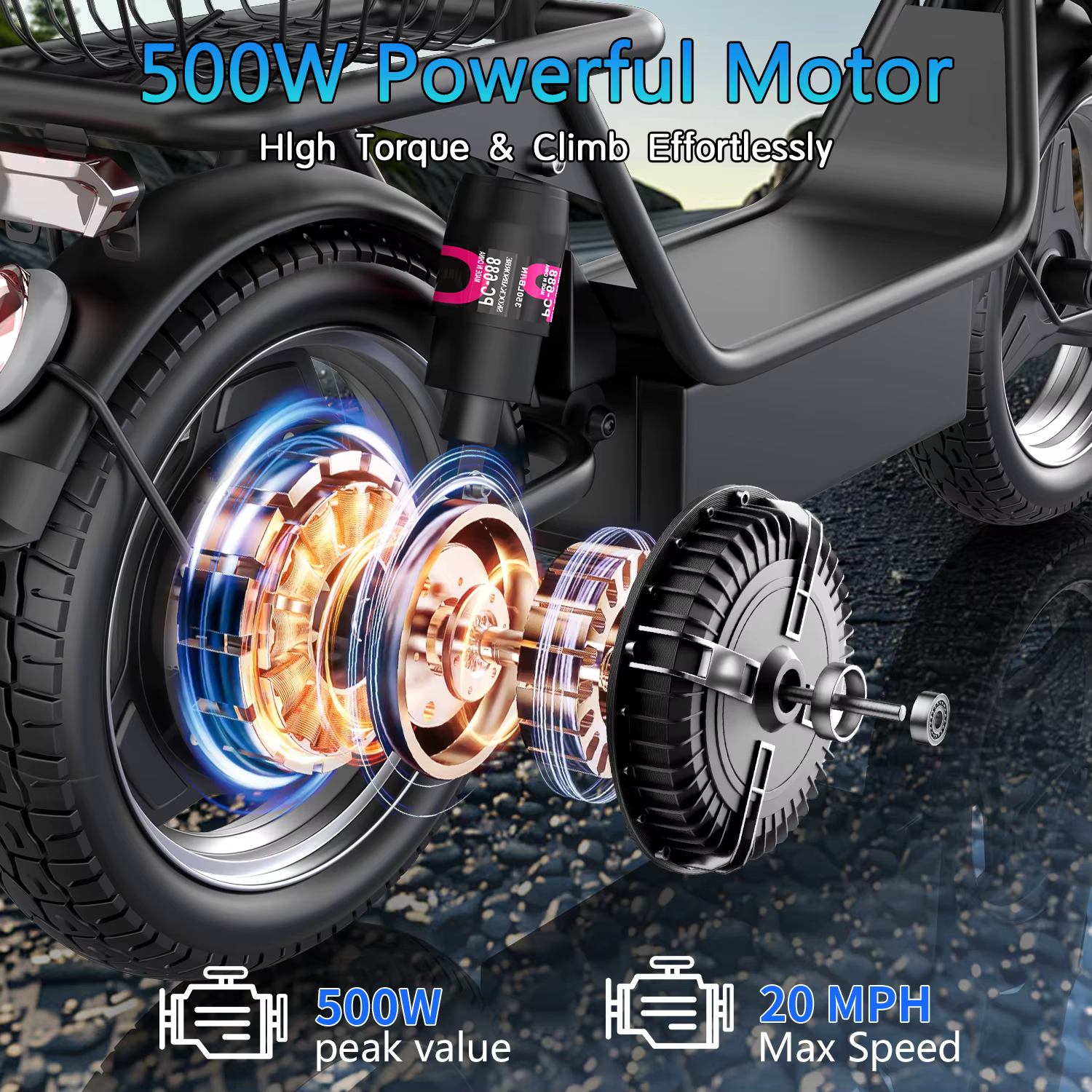 Electric Scooter with Basket for Adults