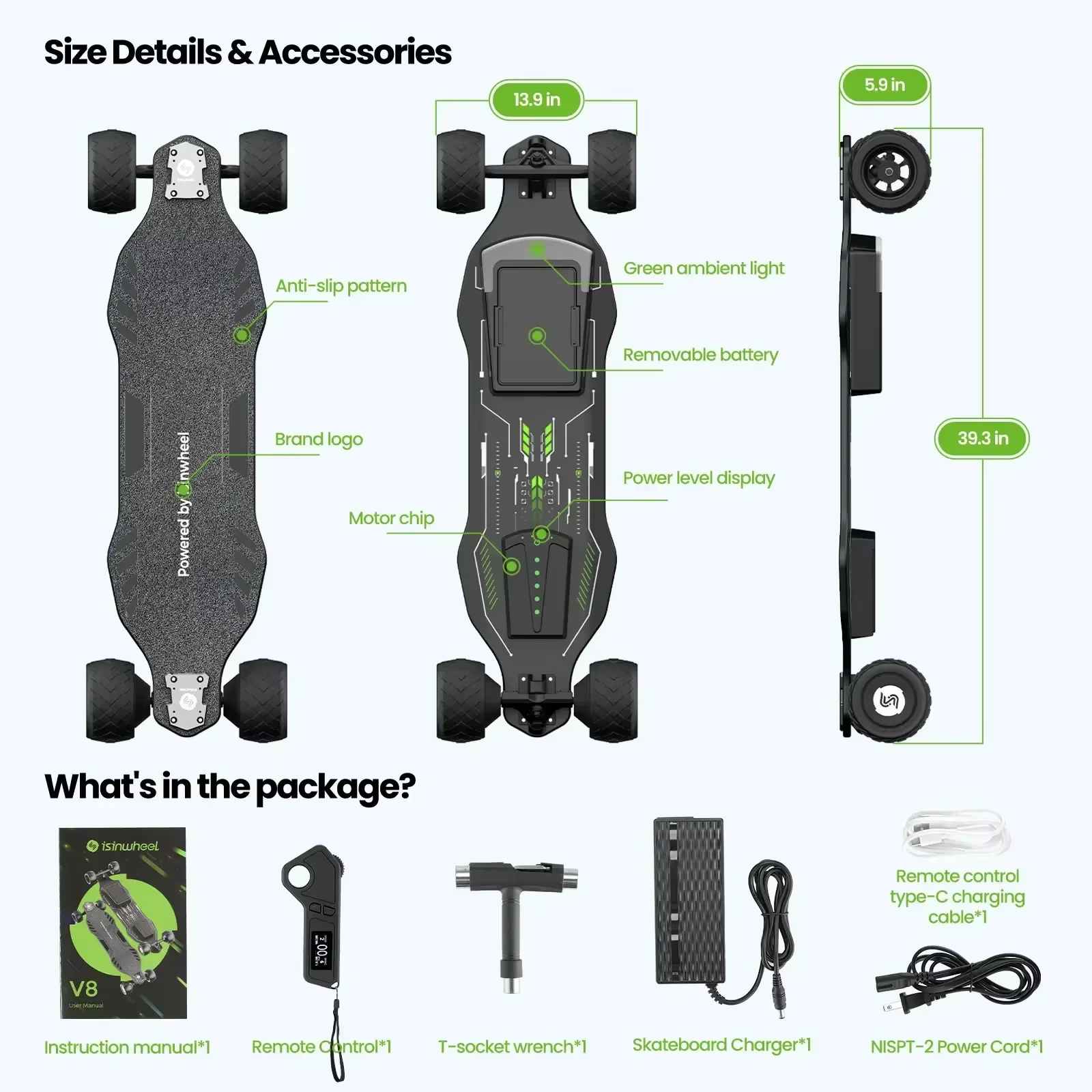 Isinwheel V8 Adult Electric Skateboard