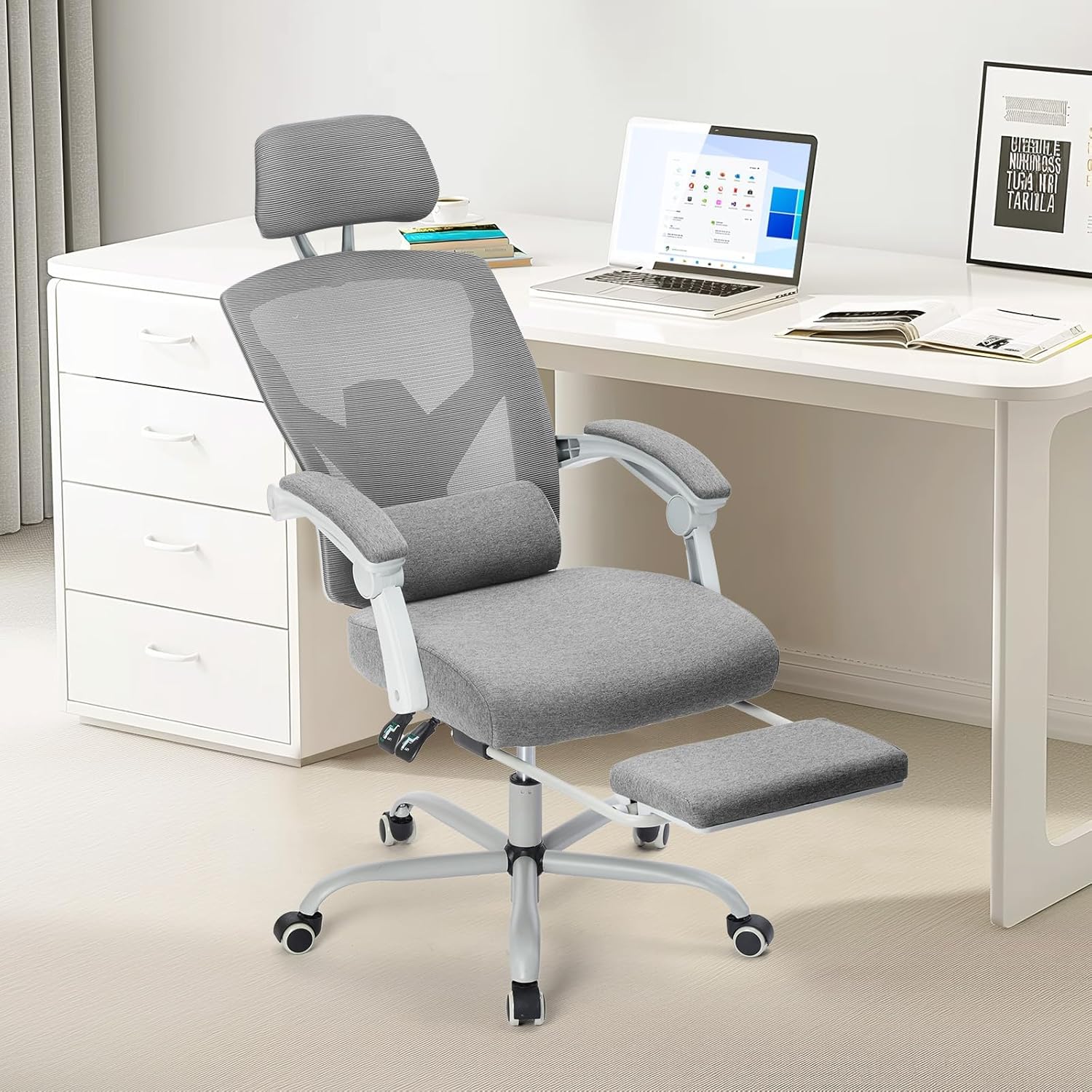 Sweetcrispy Ergonomic Office Chair Oficina reclinable con reposapiés