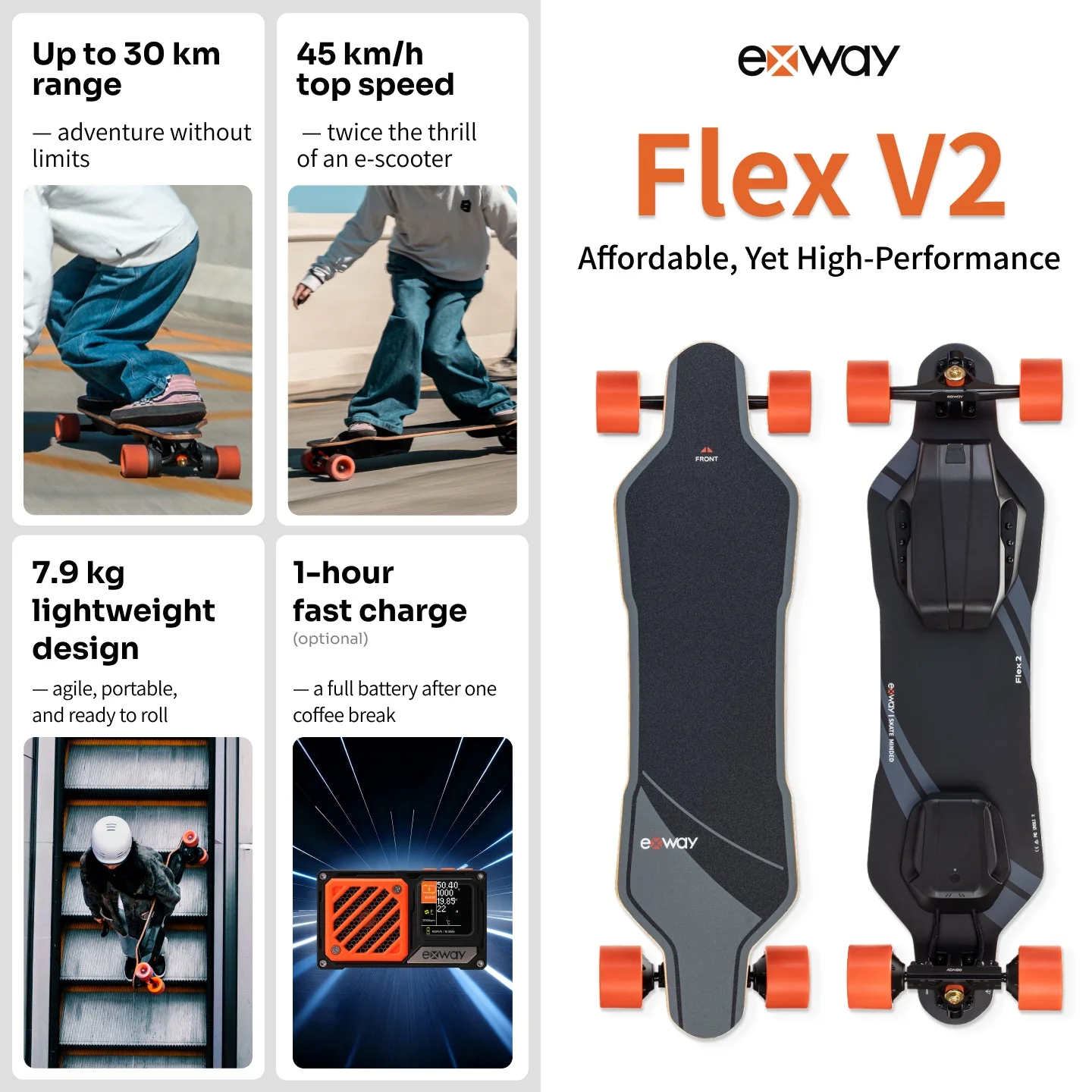 Exway Flex Series Electric Skateboard