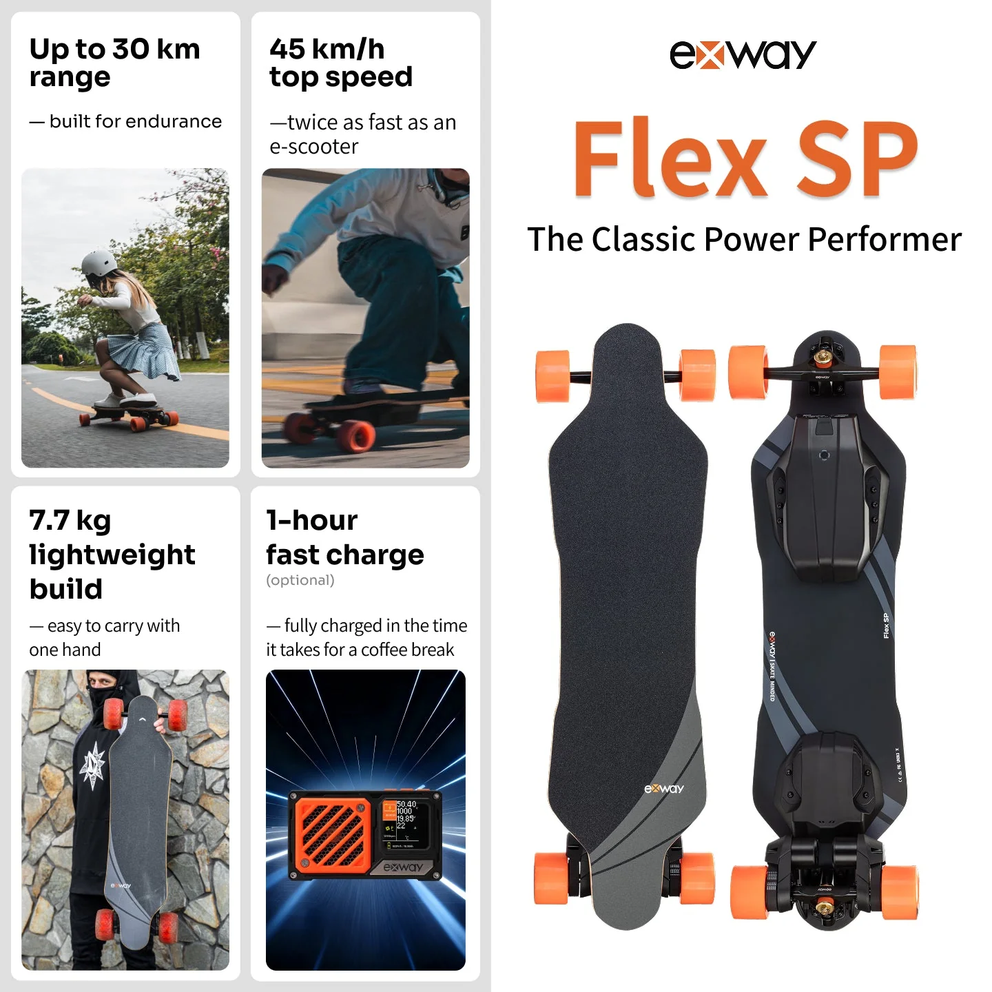 Exway Flex Series Electric Skateboard