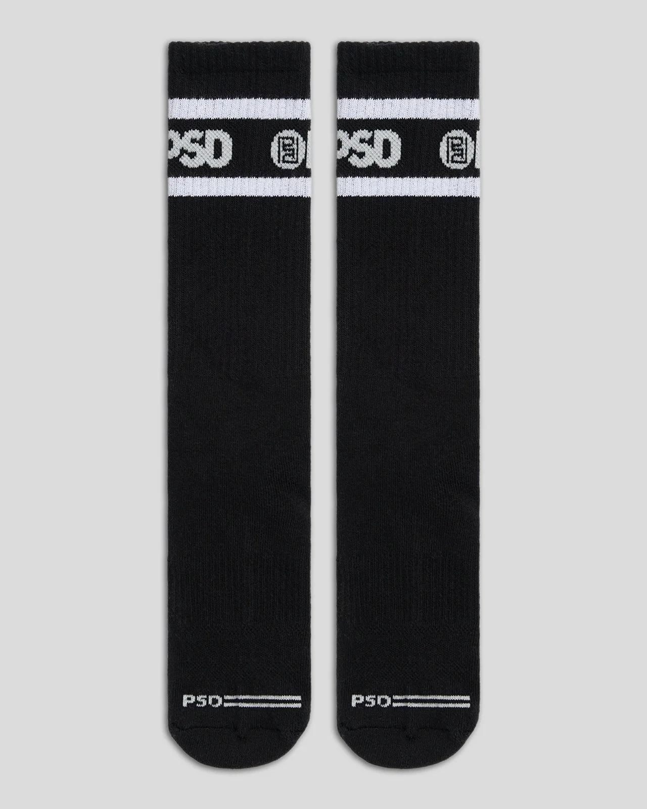 3 Pack - Logo Stripe Crew - Black