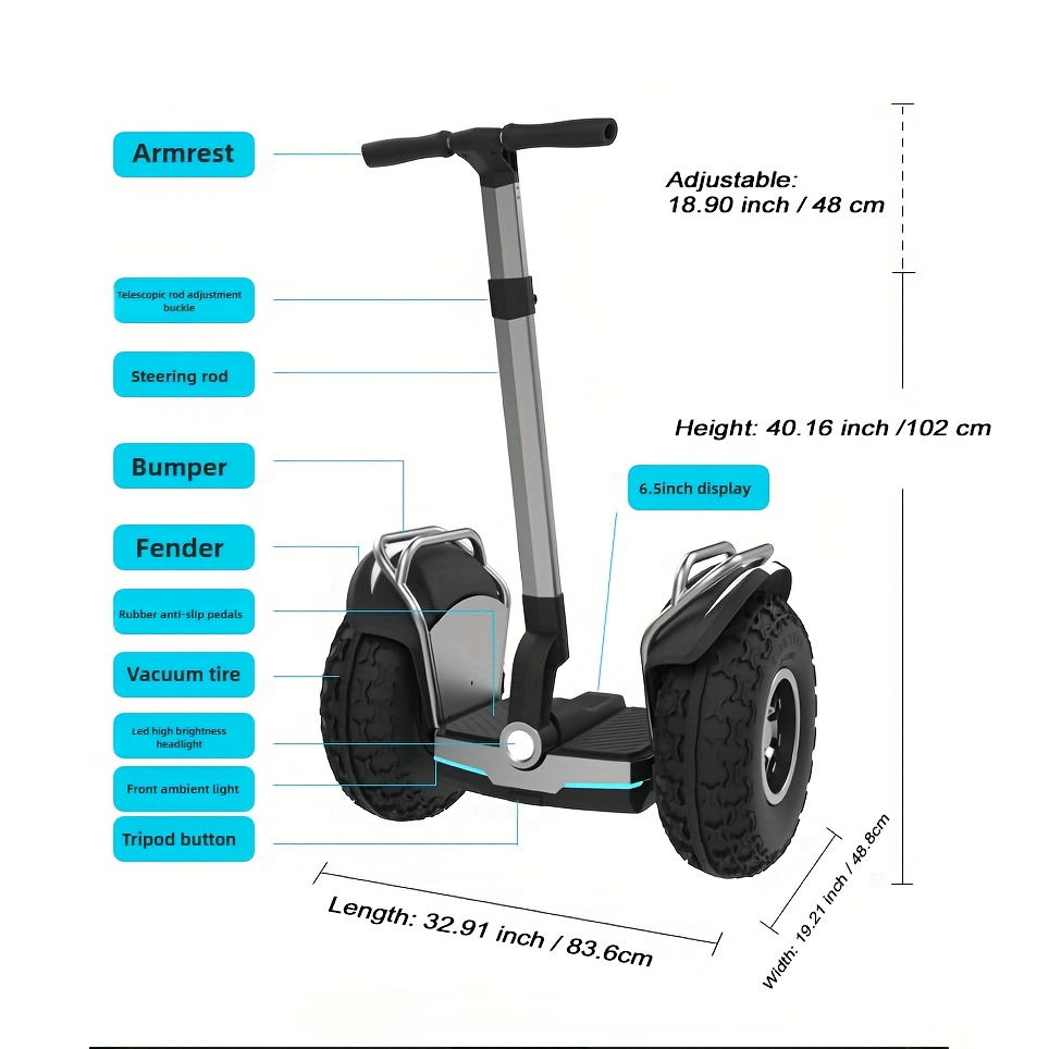for adults Self Balancing Scooter X60 Plus with Dual Motor System, 67.2V\u002F15.6Ah Electric, 50-Mile Range & 12.5 MPH Top Speed, 19” All-Terrain Tires, LCD Display, Foldable Off-Road Personal Vehicle (Compatible with Power Outlet)