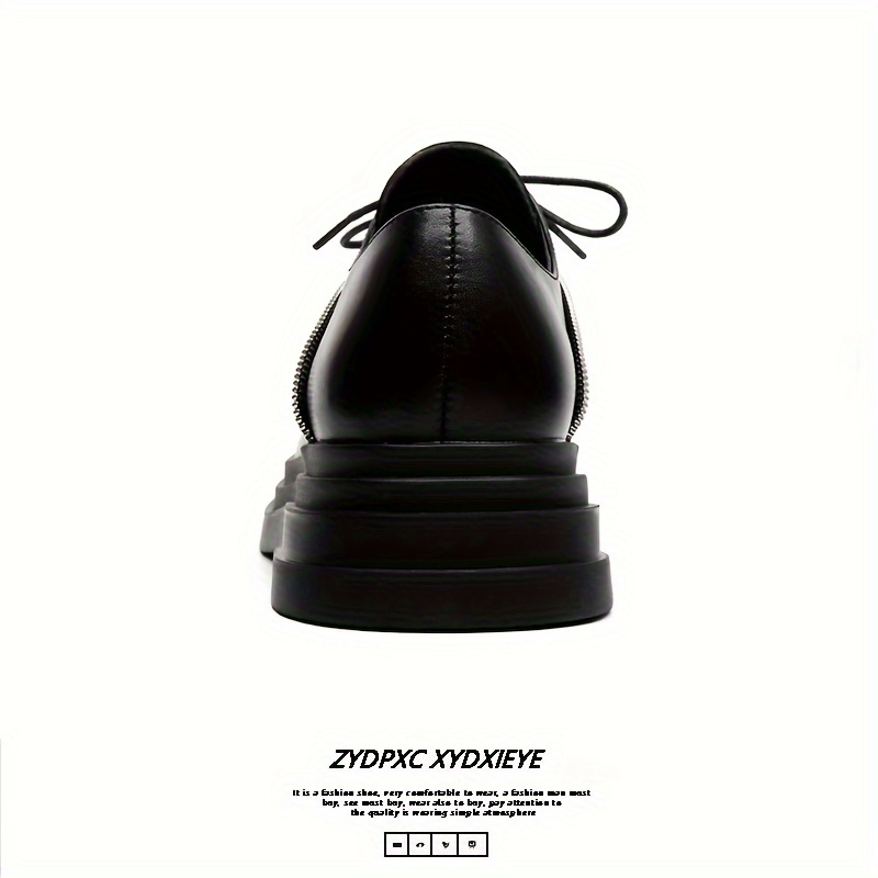 Men's Chic Solid Colour Rubber Sole Lace Up Boots, Comfy Non Slip Durable Casual Platform Shoes For Men's Outdoor Activities