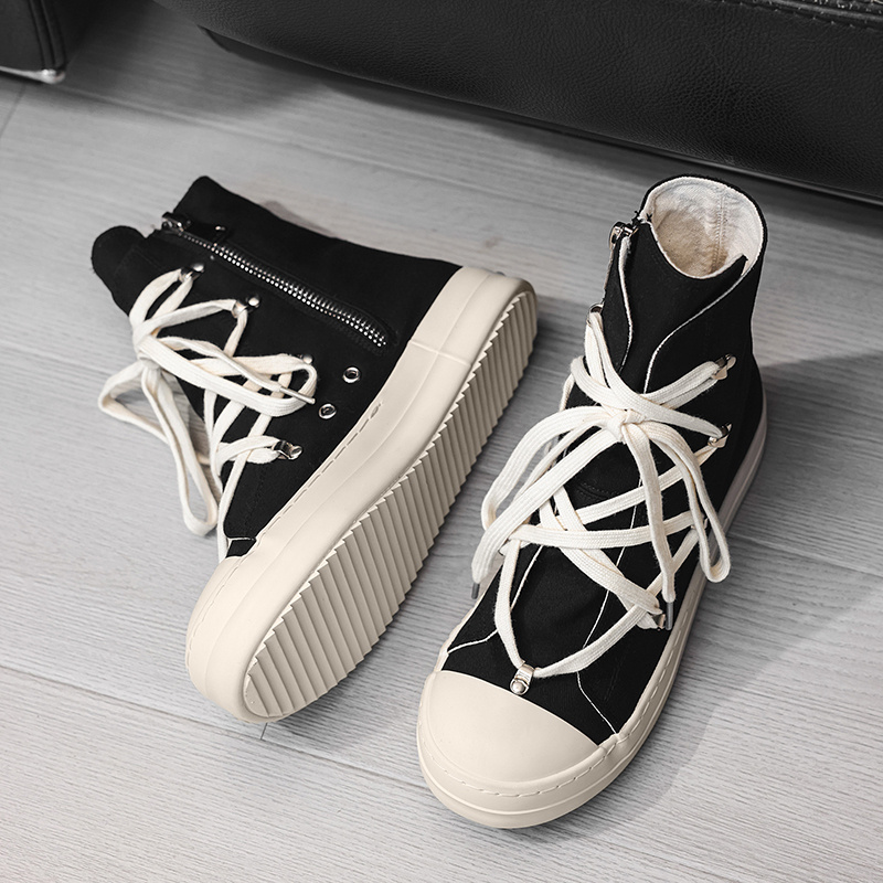 's & 's Heavy-Duty High-Top Shoes - All-Season All-Terrain Traction, Lace-Up Ankle Boots with Durable Rubber Sole & Cushioned for, Casual, Outdoor (Black\u002FBeige) - Unisex Rugged Footwear