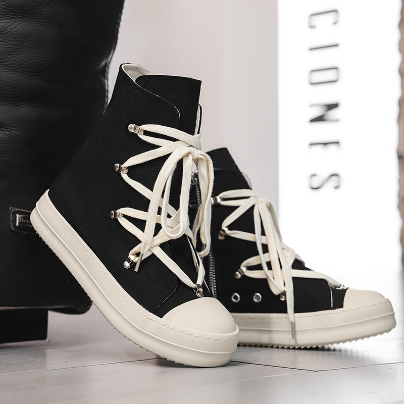 's & 's Heavy-Duty High-Top Shoes - All-Season All-Terrain Traction, Lace-Up Ankle Boots with Durable Rubber Sole & Cushioned for, Casual, Outdoor (Black\u002FBeige) - Unisex Rugged Footwear