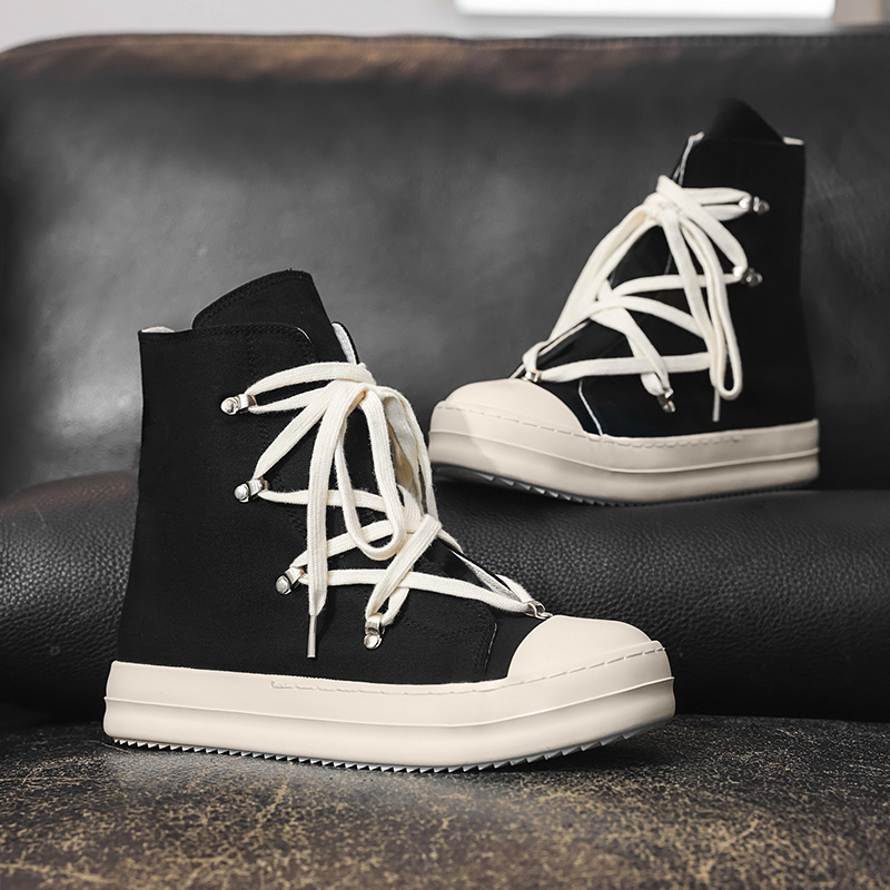 's & 's Heavy-Duty High-Top Shoes - All-Season All-Terrain Traction, Lace-Up Ankle Boots with Durable Rubber Sole & Cushioned for, Casual, Outdoor (Black\u002FBeige) - Unisex Rugged Footwear