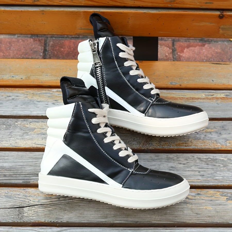 High-Top Men'S Sneakers, Lace-Up Stitched Sports Shoes, Women'S Platform Sneakers, Unisex Casual Athletic Shoes, Striped Embroidered Ankle Boots.