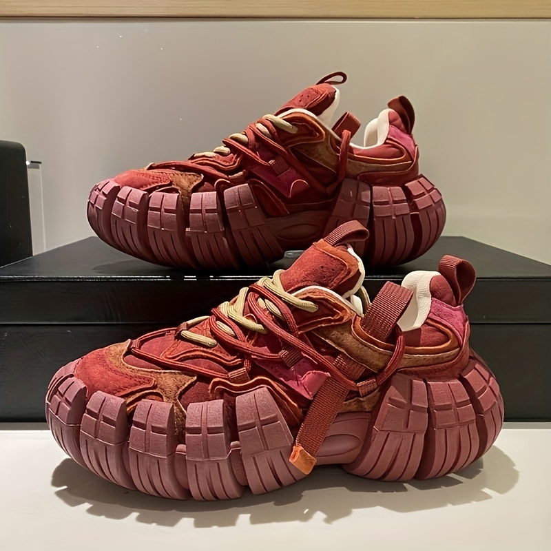 Stylish Vintage Dad Sneakers - Fashion Sneakers with Durable Thick Sole, Lace-Up Closure, and Breathable Design for Year-Round Comfort and Casual Style