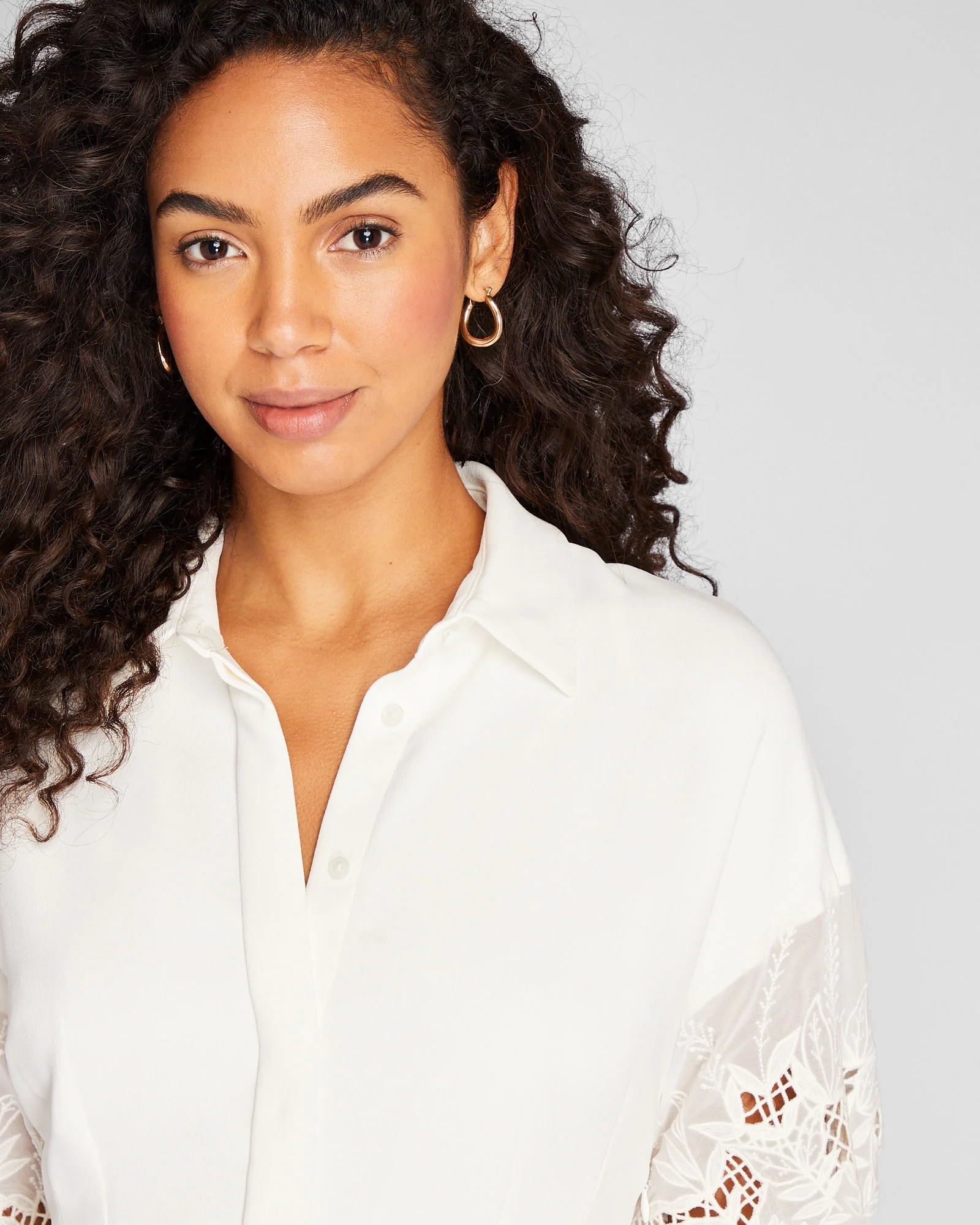 Embroidered Balloon Sleeve Dress