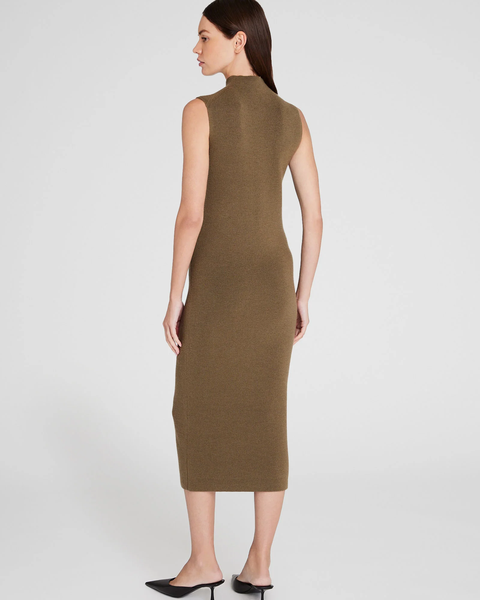 Merino Ribbed Mockneck Dress
