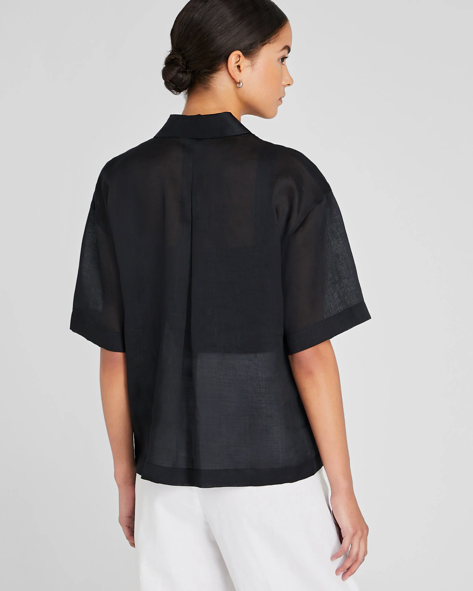 Ramie Button-Down Shirt