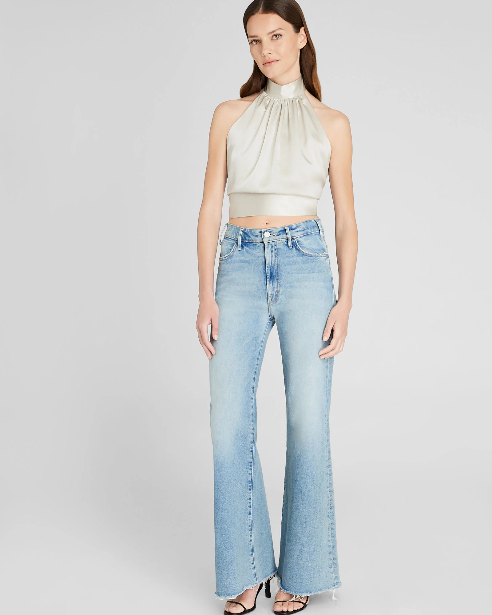 Silk Charmeuse Tie Halter Top