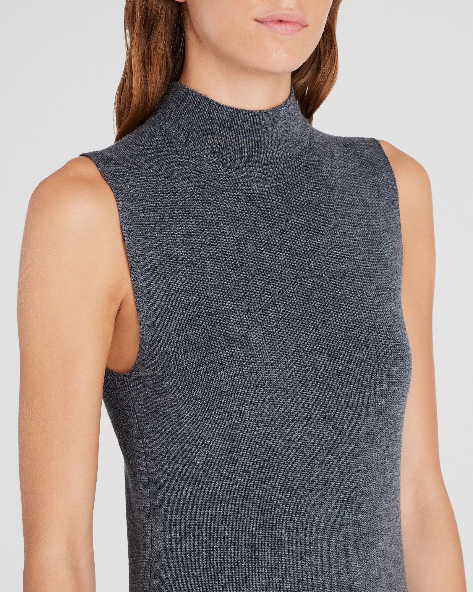 Merino Ribbed Mockneck Dress