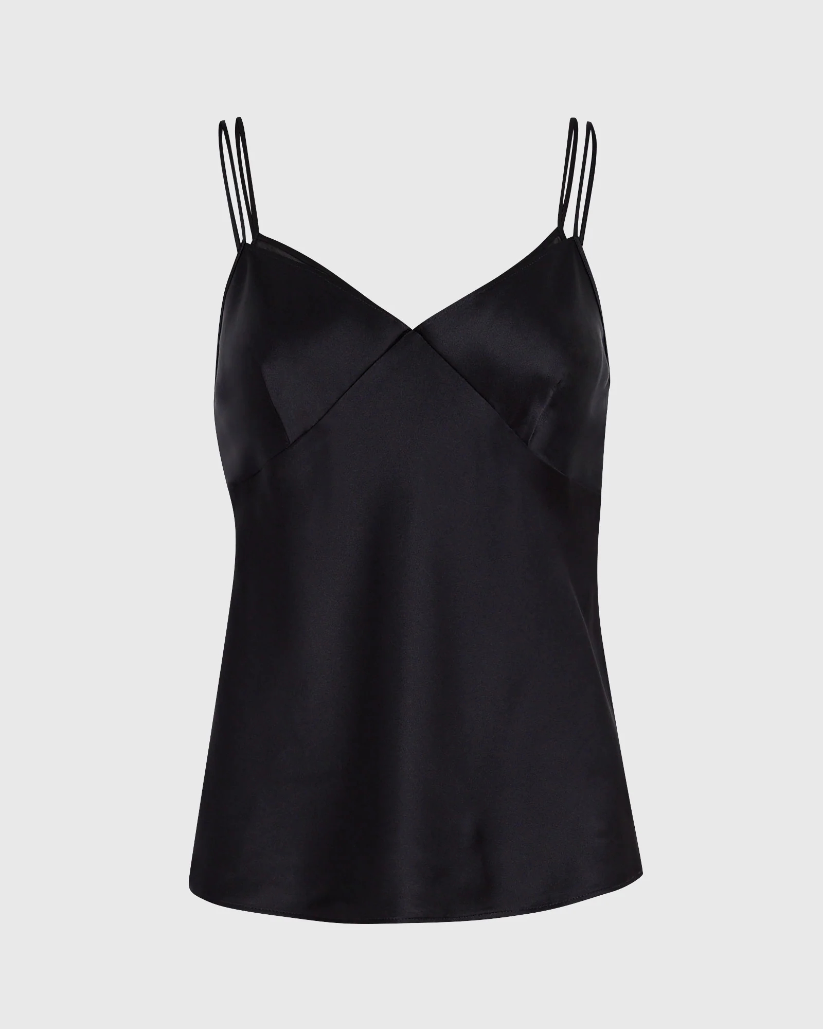 Silk Charmeuse Double-Neckline Cami