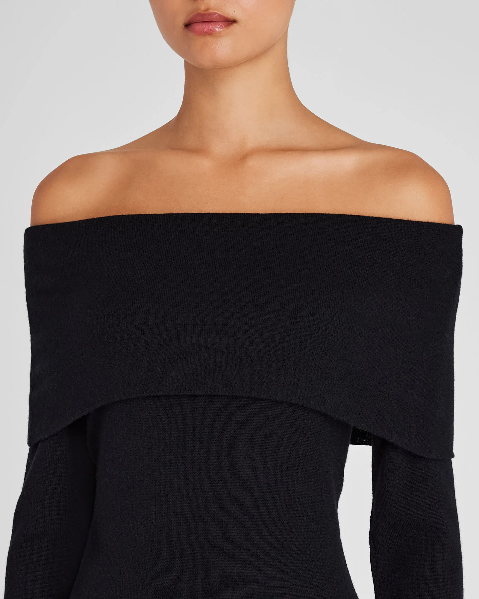 Off-The-Shoulder Cashmere Midi Dress