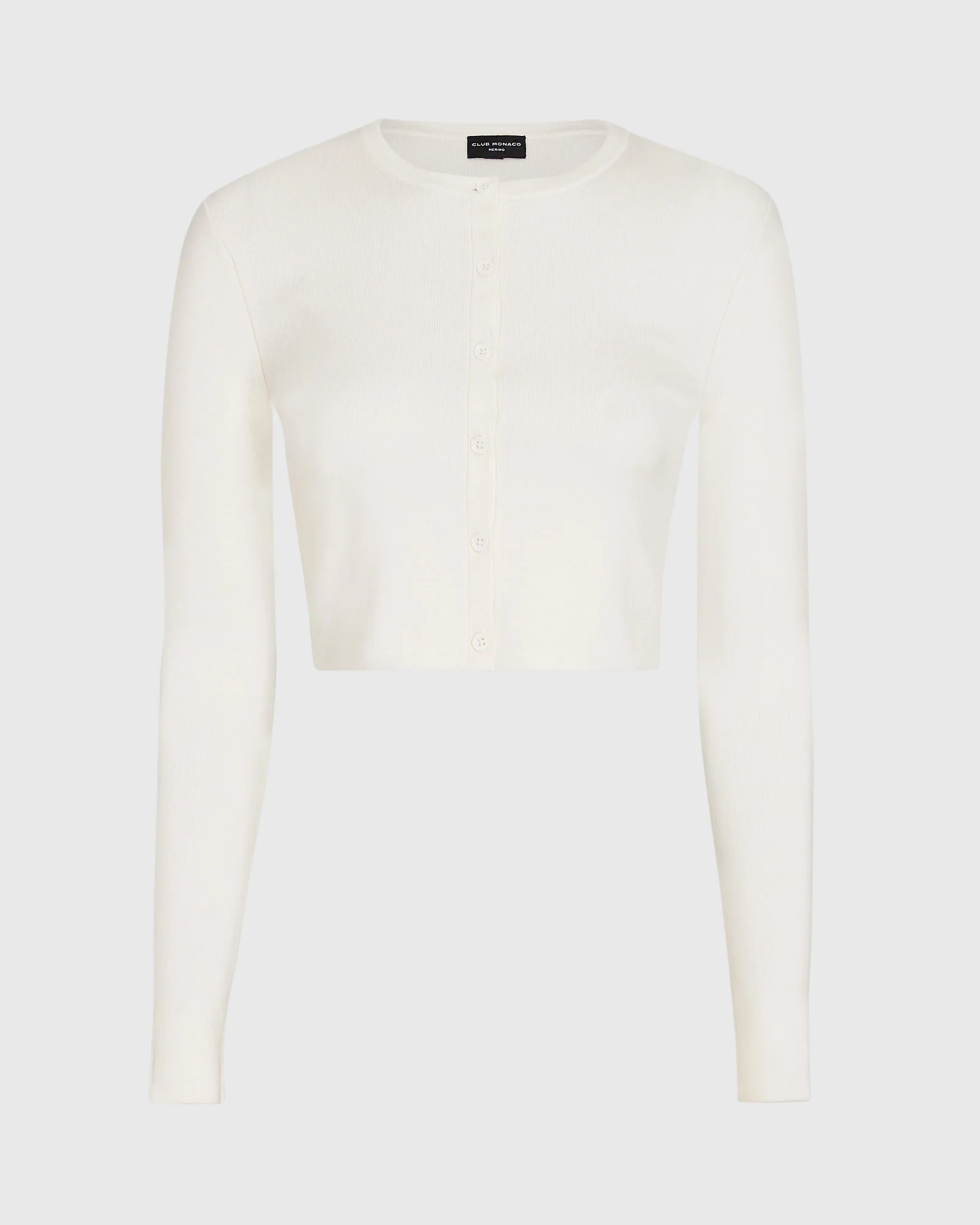 Merino Rib Cropped Cardigan